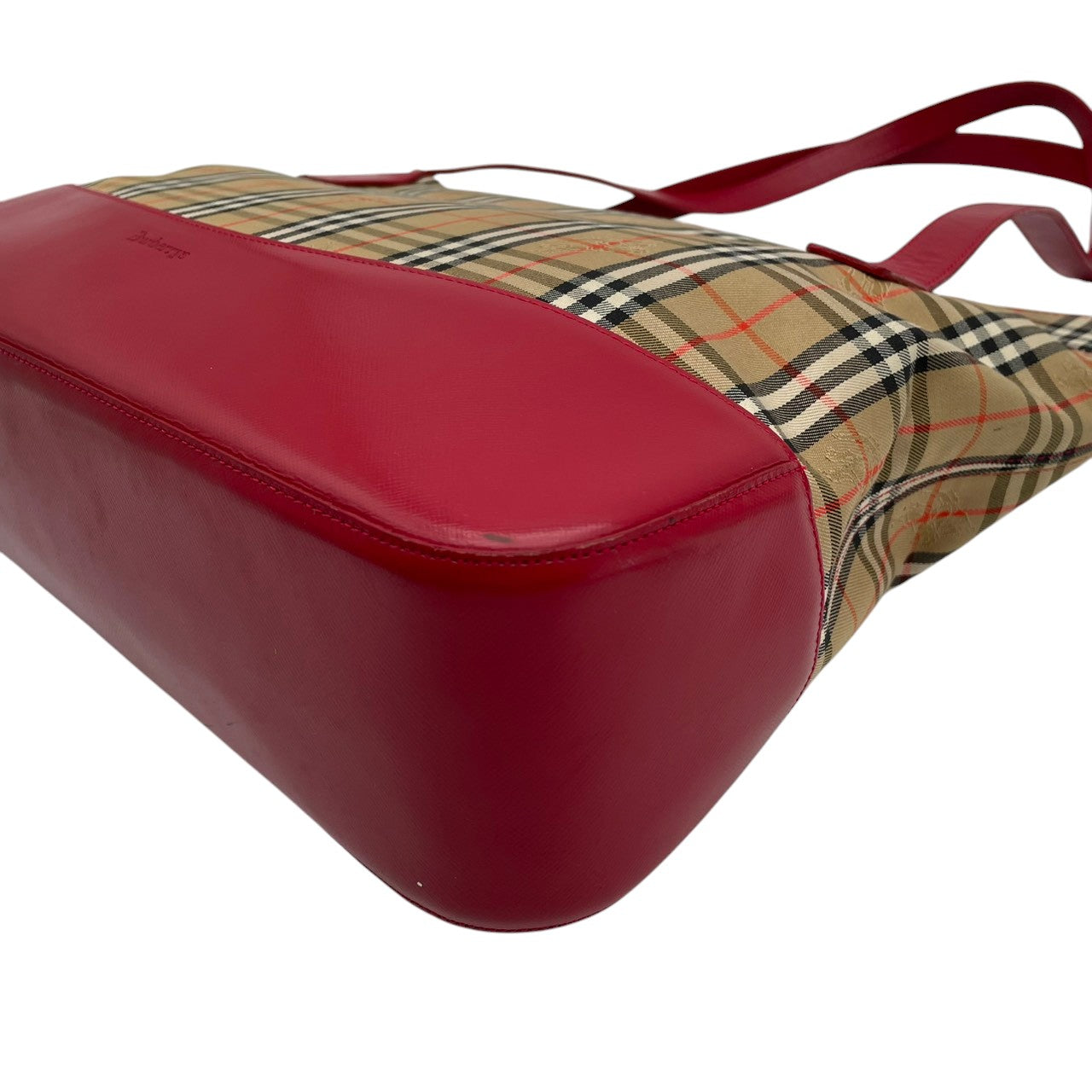 Burberry バーバリー バッグ バーバリーズ チェック ノバチェック シャドーホース トートバッグ ハンドバッグ 手提げ 肩掛け A4収納 キャンバス レザー ベージュ ローズレッド 赤 クラシック ヴィンテージ S32