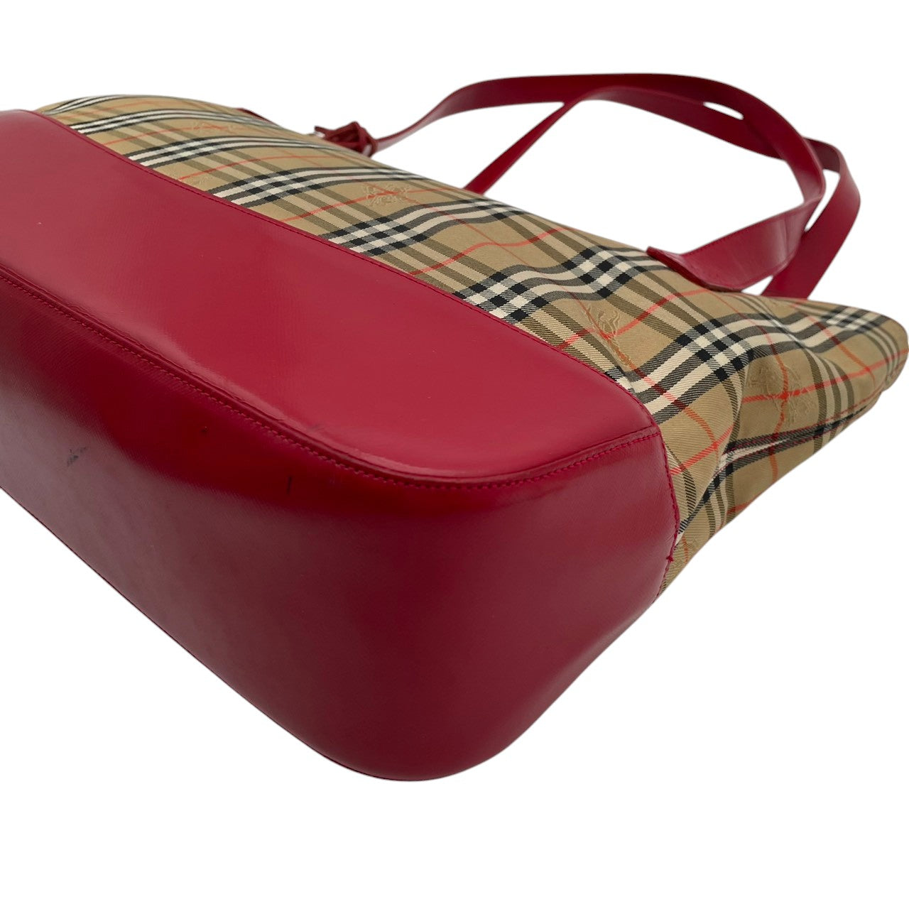 Burberry バーバリー バッグ バーバリーズ チェック ノバチェック シャドーホース トートバッグ ハンドバッグ 手提げ 肩掛け A4収納 キャンバス レザー ベージュ ローズレッド 赤 クラシック ヴィンテージ S32