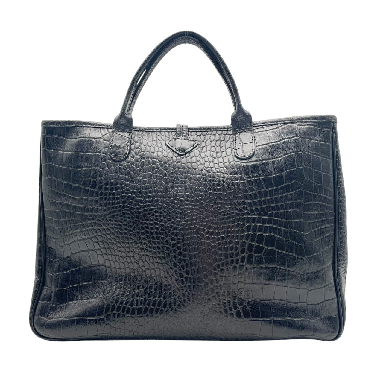 LONGCHAMP ロンシャン バッグ ロゾ ハンドバッグ トートバッグ 手提げ レザー クロコ型押し ブラック 黒 シルバー金具 トグル A4収納 ビジネス 通勤 通学 エレガント クラシック スタイリッシュ 上品 レディース 定番 人気 鞄 S32