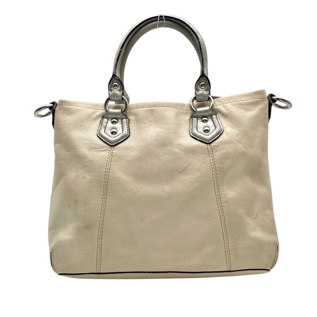 COACH コーチ バッグ アシュレイ レザー 2WAY ショルダーバッグ ハンドバッグ ギャザー 斜め掛け 肩掛け 手提げ 本革 革 アイボリー オフホワイト 白系 シルバー金具 カジュアル デイリー F20342 S80