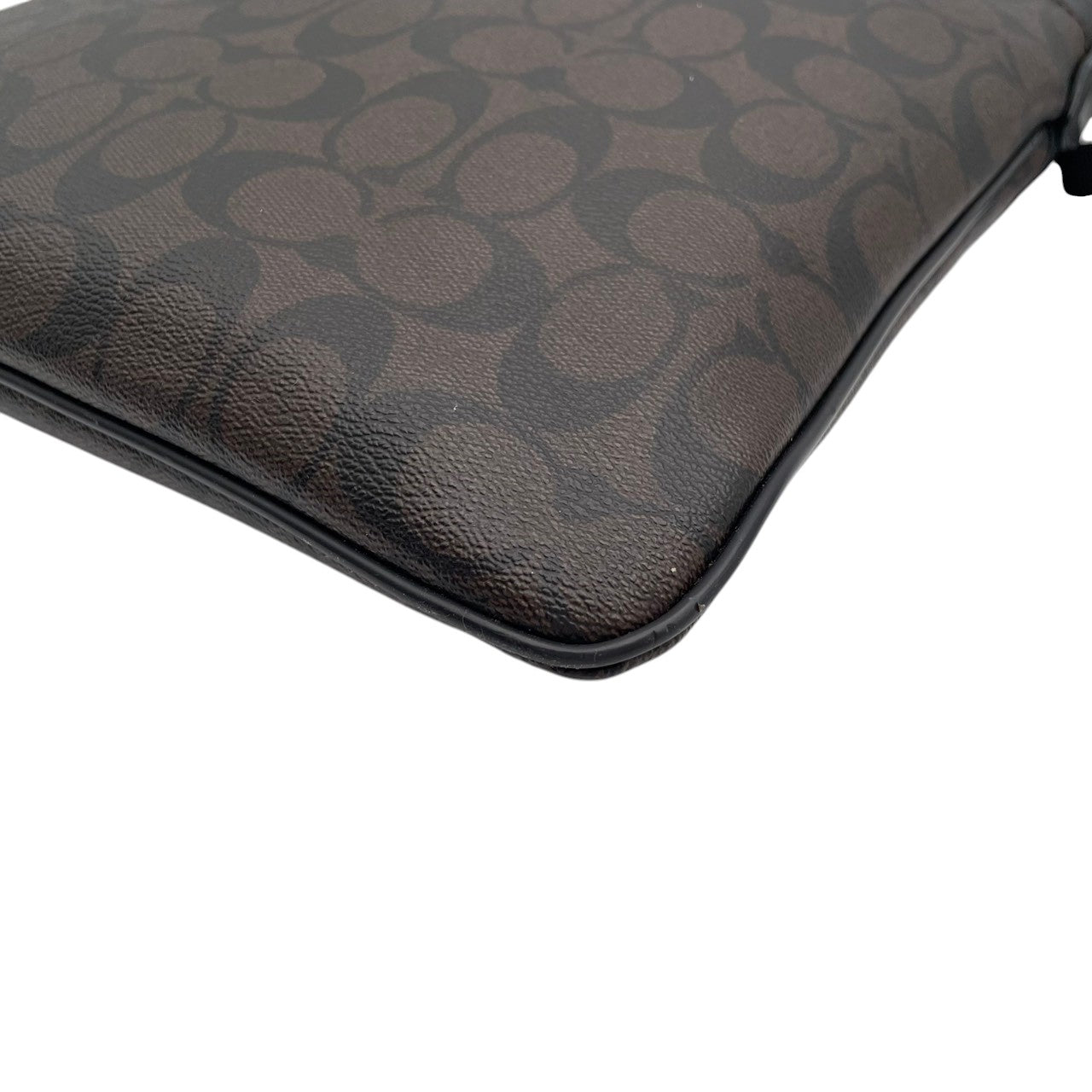 COACH コーチ バッグ チャールズ シグネチャー ショルダーバッグ クロスボディ 斜め掛け 斜めがけ PVC レザー 本革 ブラウン ダークブラウン 茶系 黒 メンズ レディース ユニセックス スタイリッシュ カジュアル デイリー F54781 S80