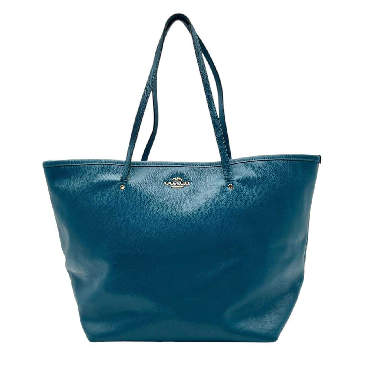 COACH コーチ バッグ クロスグレイン レザー トートバッグ ハンドバッグ 肩掛け 手提げ 本革 レザー ブルー 青 ターコイズブルー ゴールド金具 A4サイズ収納可能 ビジネス 通勤 通学 カジュアル レディース 女性 人気 F34099 S80