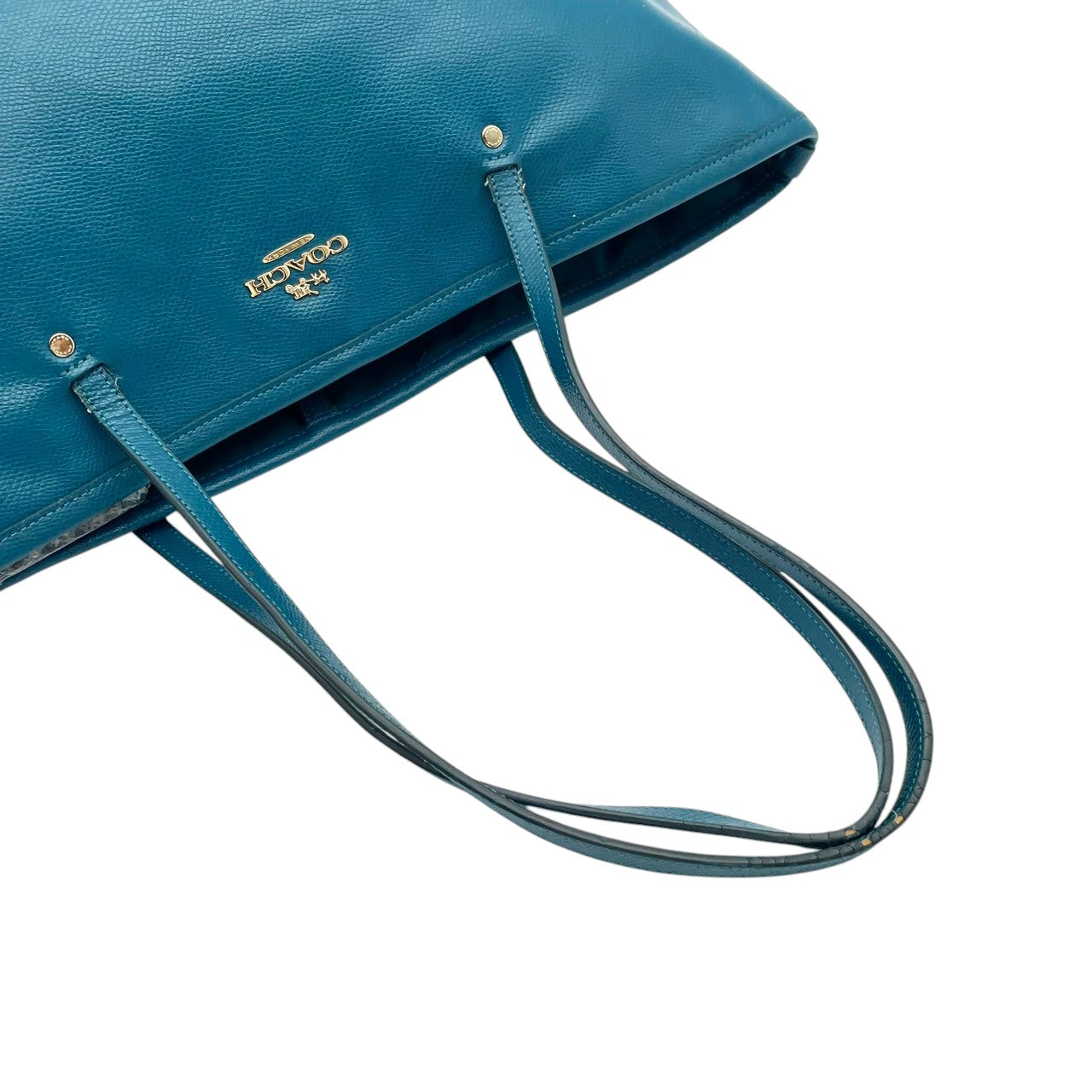 COACH コーチ バッグ クロスグレイン レザー トートバッグ ハンドバッグ 肩掛け 手提げ 本革 レザー ブルー 青 ターコイズブルー ゴールド金具 A4サイズ収納可能 ビジネス 通勤 通学 カジュアル レディース 女性 人気 F34099 S80