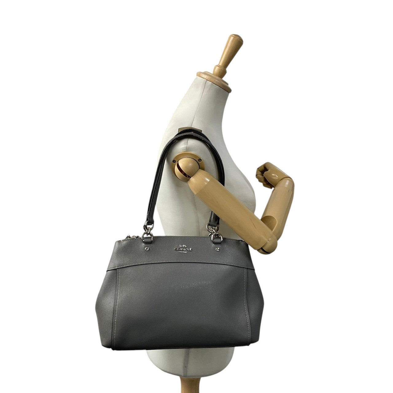 COACH コーチ バッグ ブルック キャリーオール トートバッグ ハンドバッグ ショルダーバッグ 肩掛け 手提げ レザー 本革 グレー 灰色 シルバー金具 通勤 通学 スタイリッシュ レディース 人気 定番 鞄 F25397 S80