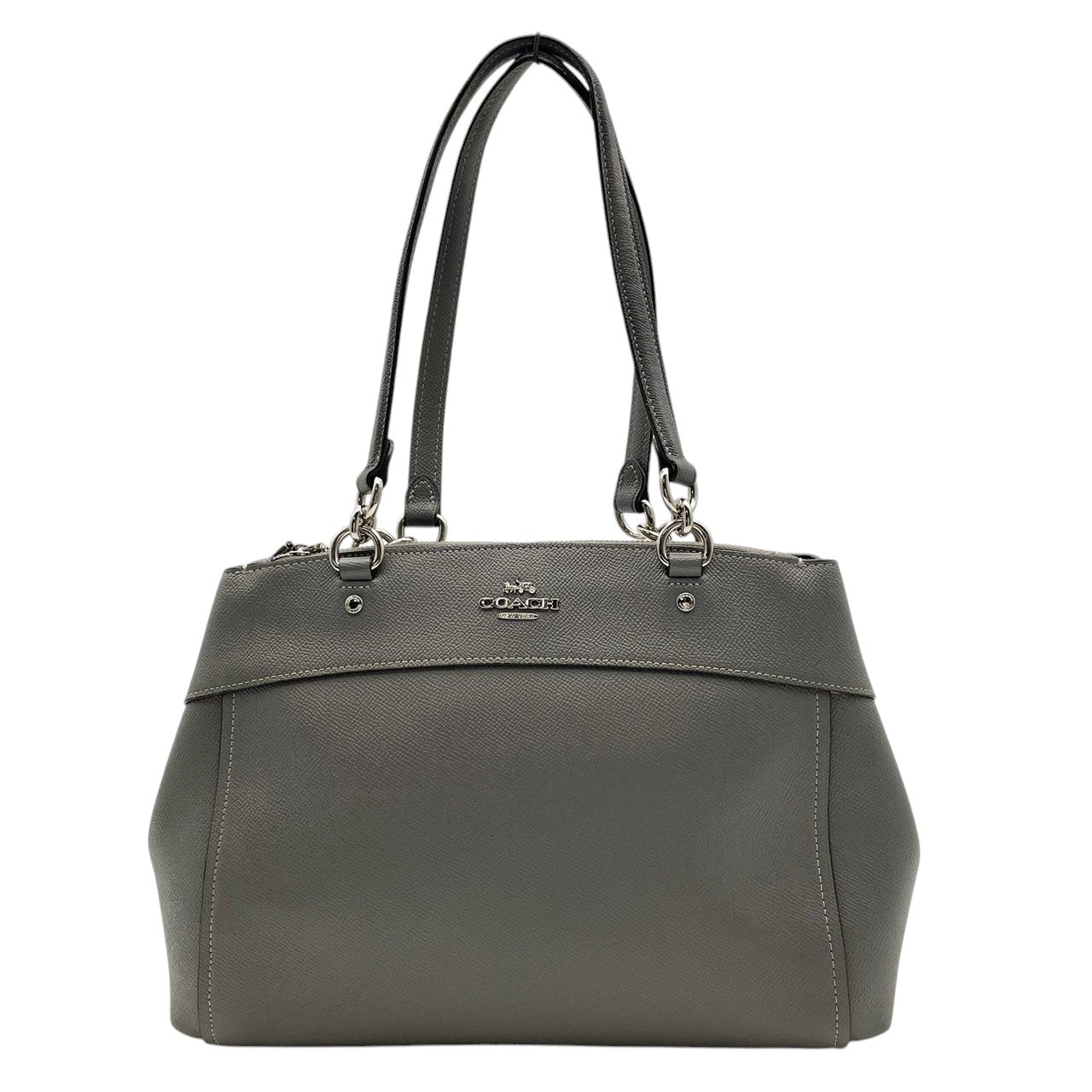 COACH コーチ バッグ ブルック キャリーオール トートバッグ ハンドバッグ ショルダーバッグ 肩掛け 手提げ レザー 本革 グレー 灰色 シルバー金具 通勤 通学 スタイリッシュ レディース 人気 定番 鞄 F25397 S80