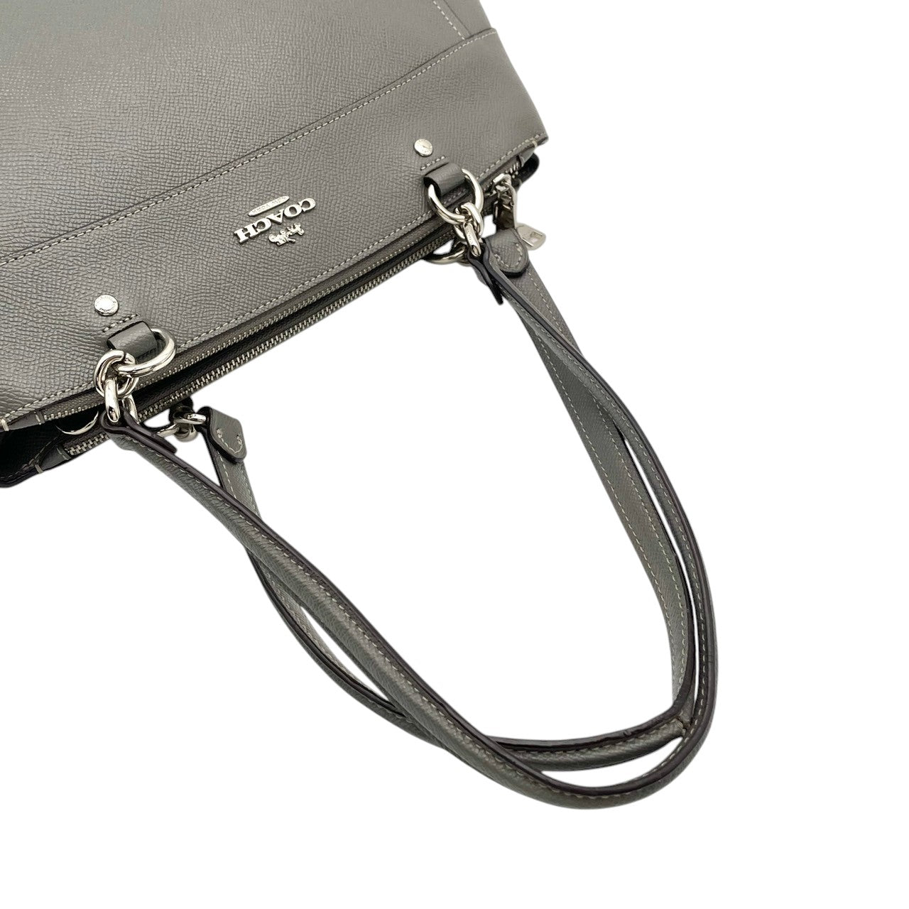 COACH コーチ バッグ ブルック キャリーオール トートバッグ ハンドバッグ ショルダーバッグ 肩掛け 手提げ レザー 本革 グレー 灰色 シルバー金具 通勤 通学 スタイリッシュ レディース 人気 定番 鞄 F25397 S80