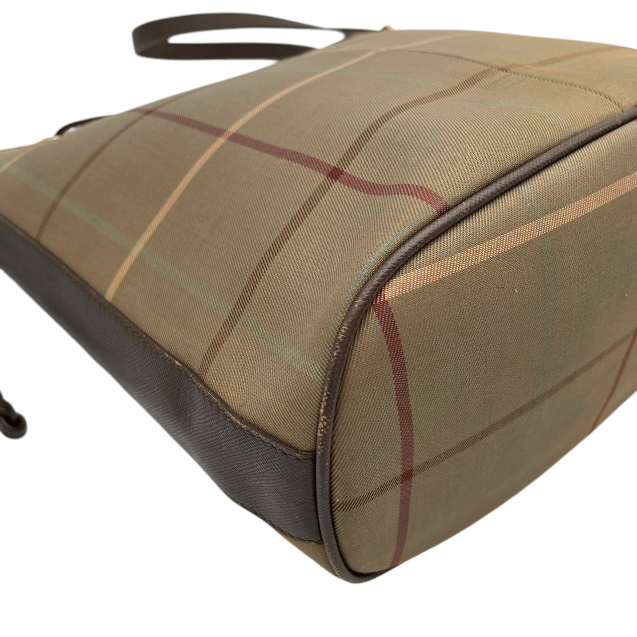 Burberry バーバリー バッグ バーバリーズ ノバチェック 巾着 ショルダーバッグ 斜め掛け 肩掛け キャンバス レザー ベージュ ブラウン 茶系 ゴールド金具 クラシック ヴィンテージ レディース 人気 定番 鞄 S90