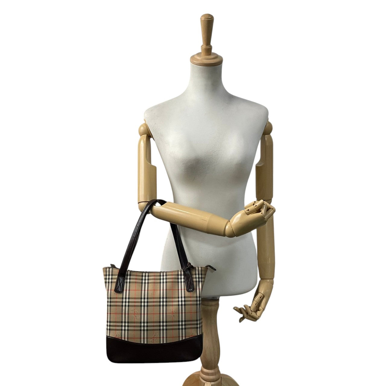 バーバリー バッグ BURBERRY ヘイマーケットチェック ノバチェック シャドーホース トートバッグ ハンドバッグ 手提げ 肩掛け キャンバス レザー ベージュ ブラウン 茶系 ゴールド金具 ロゴチャーム エレガント クラシック レディース 人気 S90