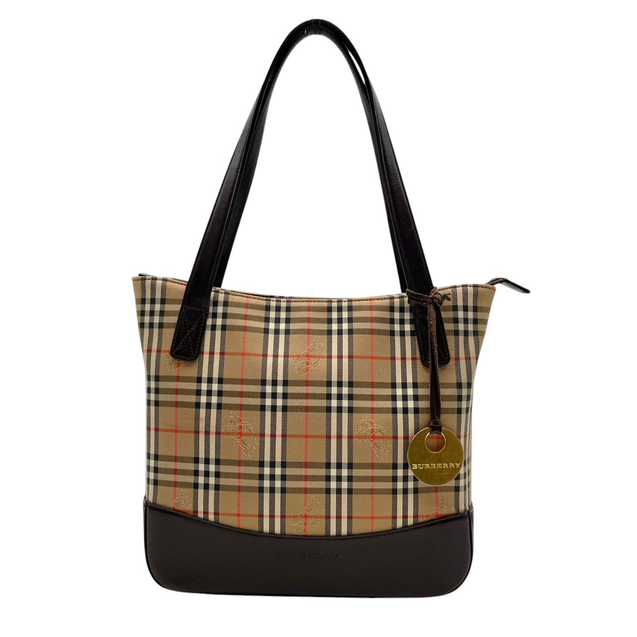 バーバリー バッグ BURBERRY ヘイマーケットチェック ノバチェック シャドーホース トートバッグ ハンドバッグ 手提げ 肩掛け キャンバス レザー ベージュ ブラウン 茶系 ゴールド金具 ロゴチャーム エレガント クラシック レディース 人気 S90