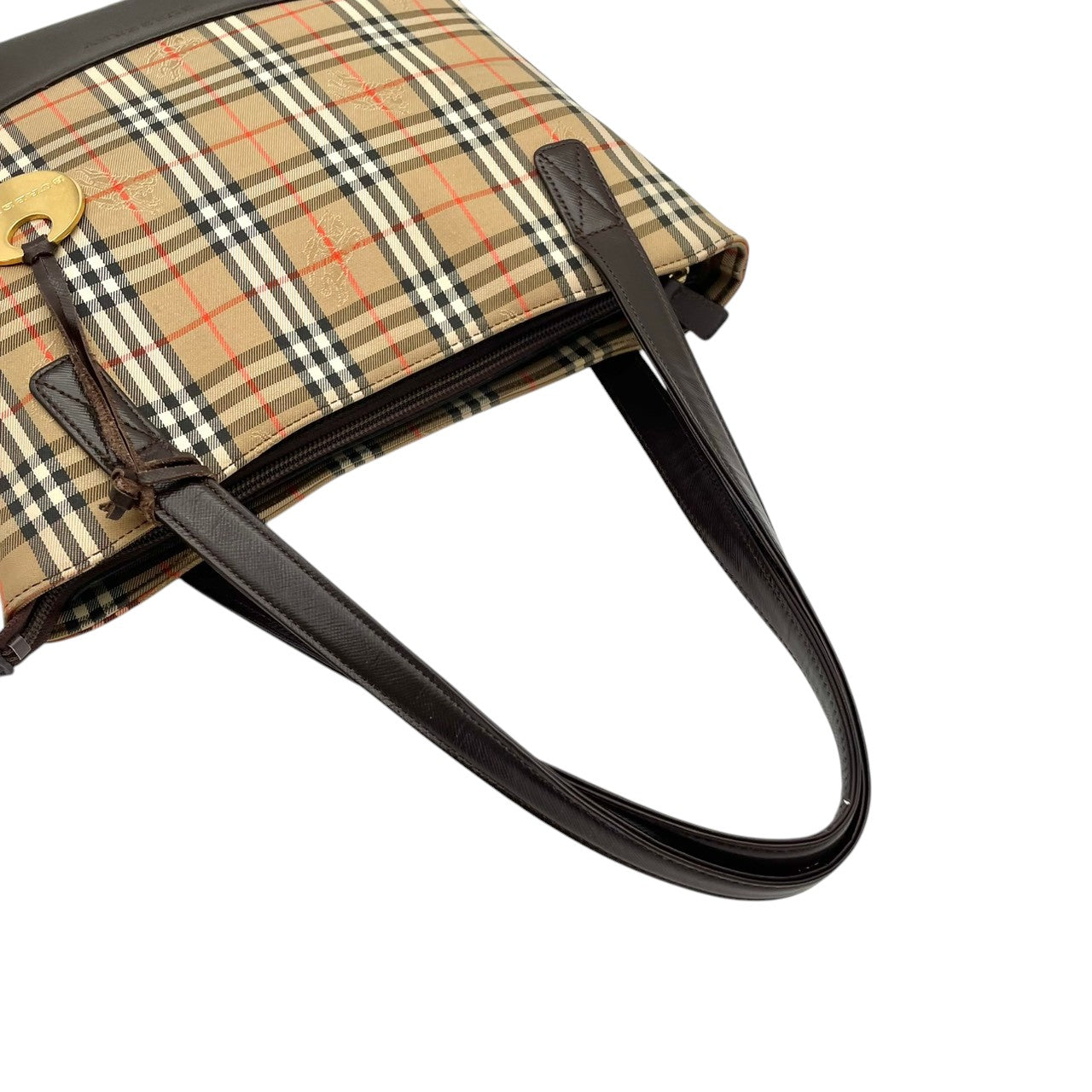 バーバリー バッグ BURBERRY ヘイマーケットチェック ノバチェック シャドーホース トートバッグ ハンドバッグ 手提げ 肩掛け キャンバス レザー ベージュ ブラウン 茶系 ゴールド金具 ロゴチャーム エレガント クラシック レディース 人気 S90