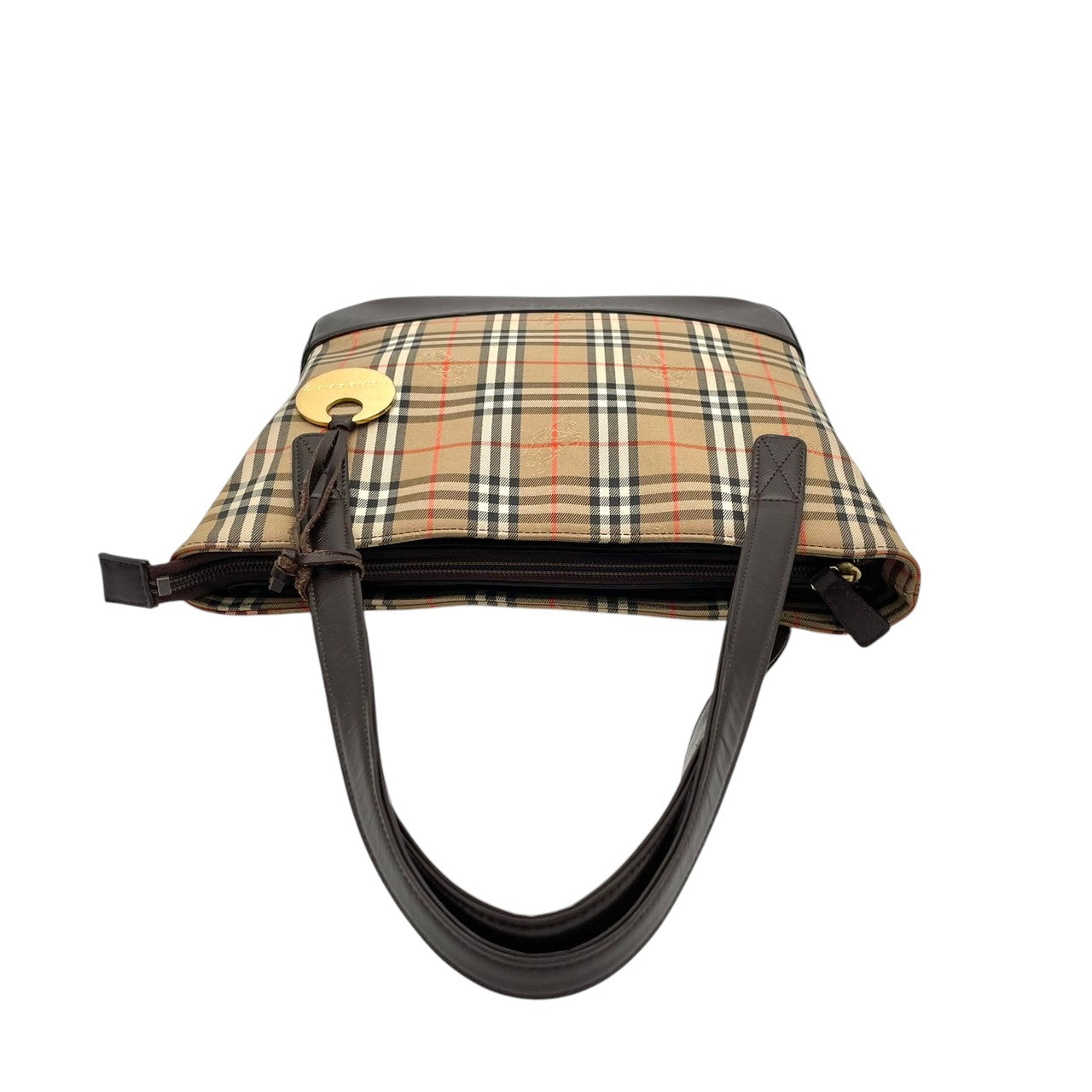 バーバリー バッグ BURBERRY ヘイマーケットチェック ノバチェック シャドーホース トートバッグ ハンドバッグ 手提げ 肩掛け キャンバス レザー ベージュ ブラウン 茶系 ゴールド金具 ロゴチャーム エレガント クラシック レディース 人気 S90