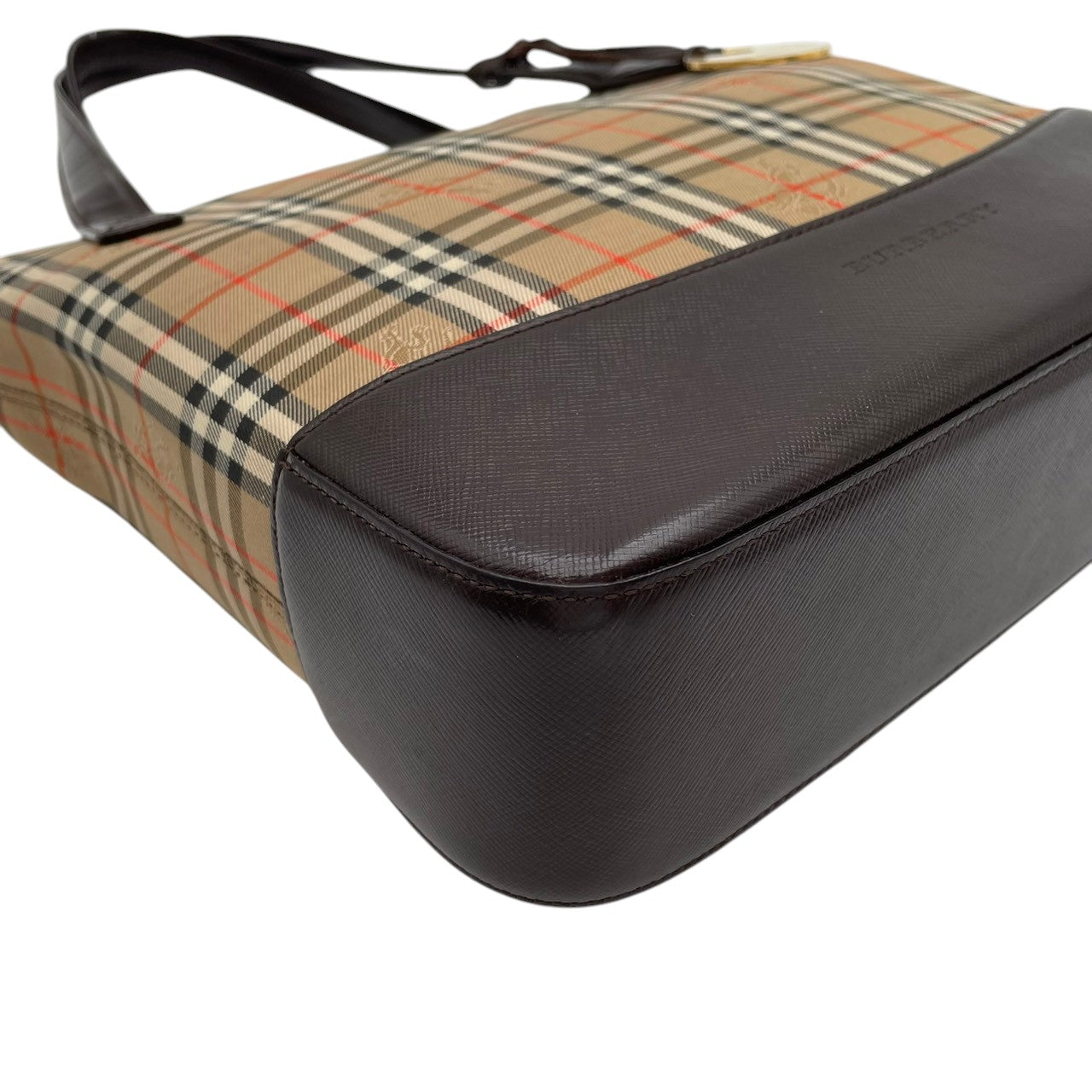 バーバリー バッグ BURBERRY ヘイマーケットチェック ノバチェック シャドーホース トートバッグ ハンドバッグ 手提げ 肩掛け キャンバス レザー ベージュ ブラウン 茶系 ゴールド金具 ロゴチャーム エレガント クラシック レディース 人気 S90