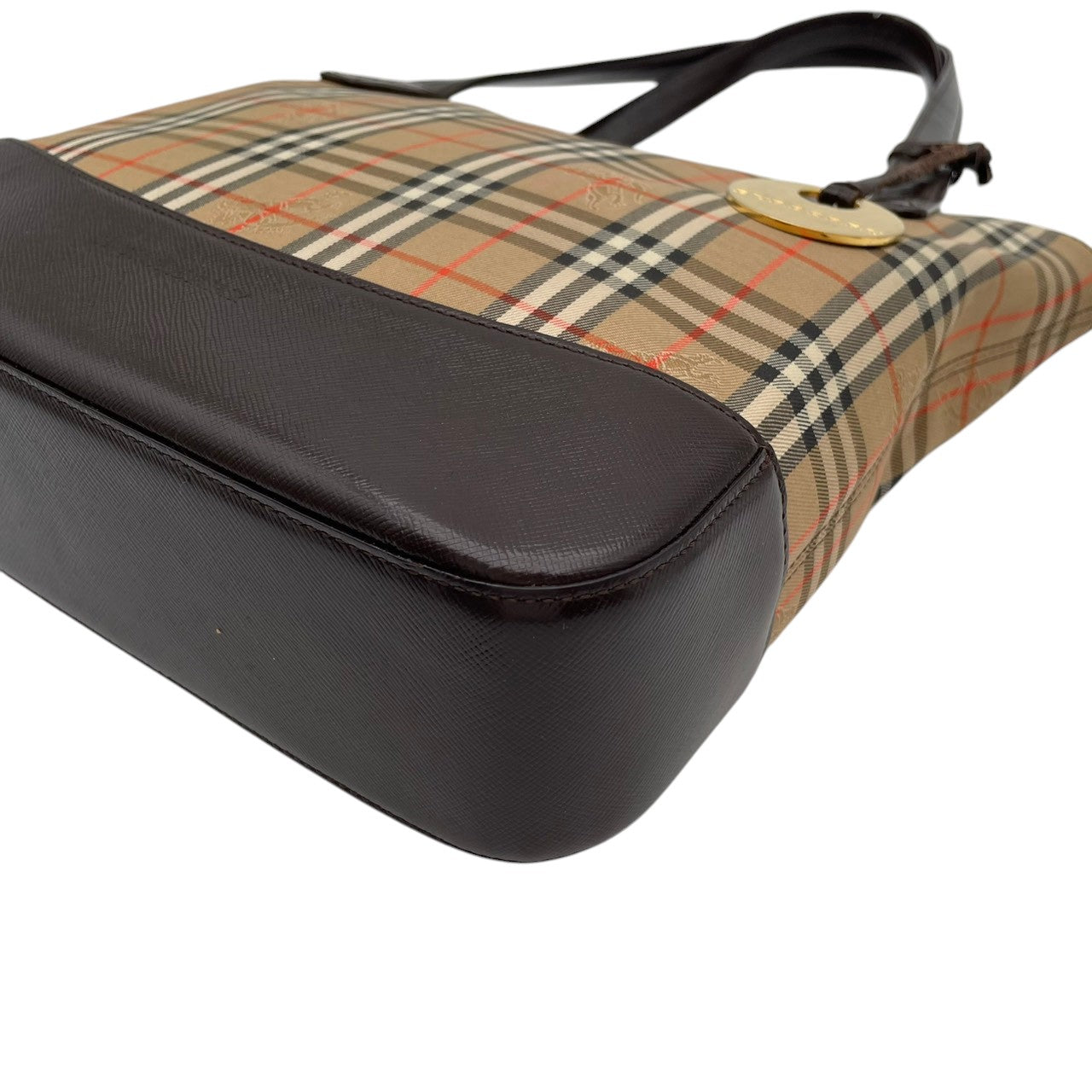 バーバリー バッグ BURBERRY ヘイマーケットチェック ノバチェック シャドーホース トートバッグ ハンドバッグ 手提げ 肩掛け キャンバス レザー ベージュ ブラウン 茶系 ゴールド金具 ロゴチャーム エレガント クラシック レディース 人気 S90