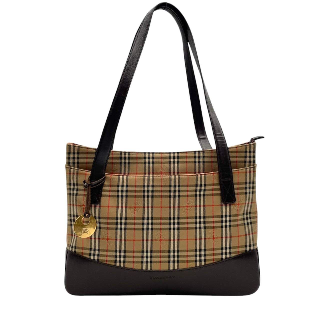 バーバリー バッグ BURBERRY ヘイマーケットチェック ノバチェック シャドーホース トートバッグ ハンドバッグ 手提げ 肩掛け キャンバス レザー ベージュ ブラウン 茶系 ゴールド金具 エレガント クラシック レディース 人気 定番 鞄 S90