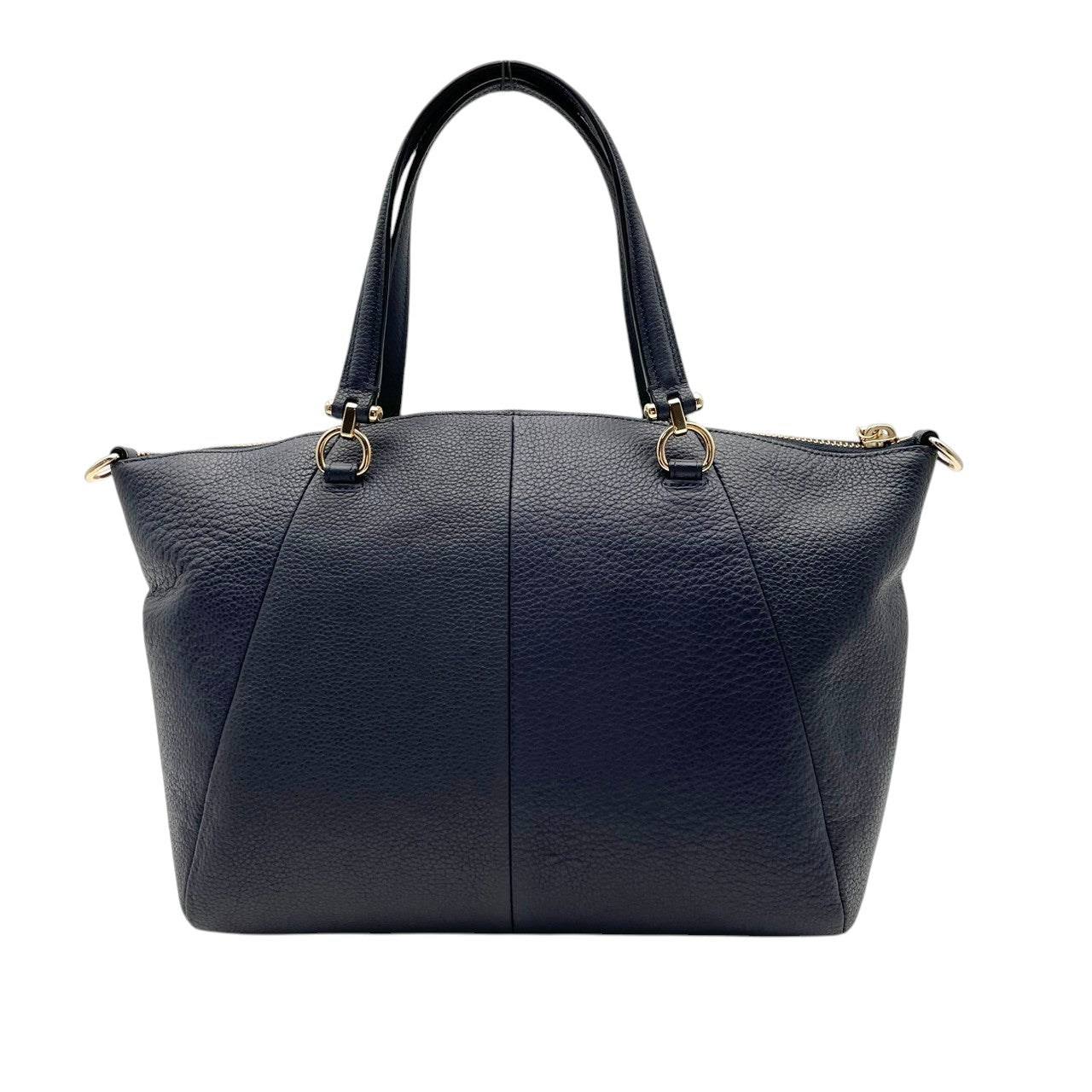 【美品】　COACH コーチ プレーリー サッチェル レザー 2WAY ハンドバッグ ショルダーバッグ ネイビー 紺色 ゴールド金具 エレガント クラシック デイリー 通勤 通学 レディース 女性 人気 定番 鞄 34340 S90