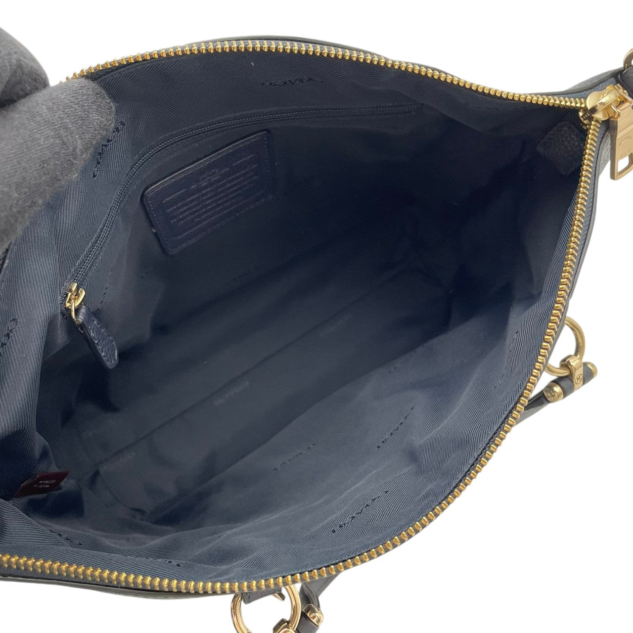 【美品】　COACH コーチ プレーリー サッチェル レザー 2WAY ハンドバッグ ショルダーバッグ ネイビー 紺色 ゴールド金具 エレガント クラシック デイリー 通勤 通学 レディース 女性 人気 定番 鞄 34340 S90