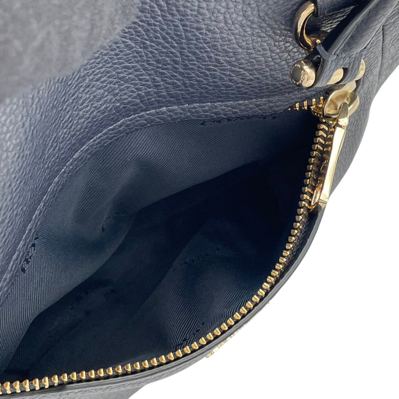 【美品】　COACH コーチ プレーリー サッチェル レザー 2WAY ハンドバッグ ショルダーバッグ ネイビー 紺色 ゴールド金具 エレガント クラシック デイリー 通勤 通学 レディース 女性 人気 定番 鞄 34340 S90