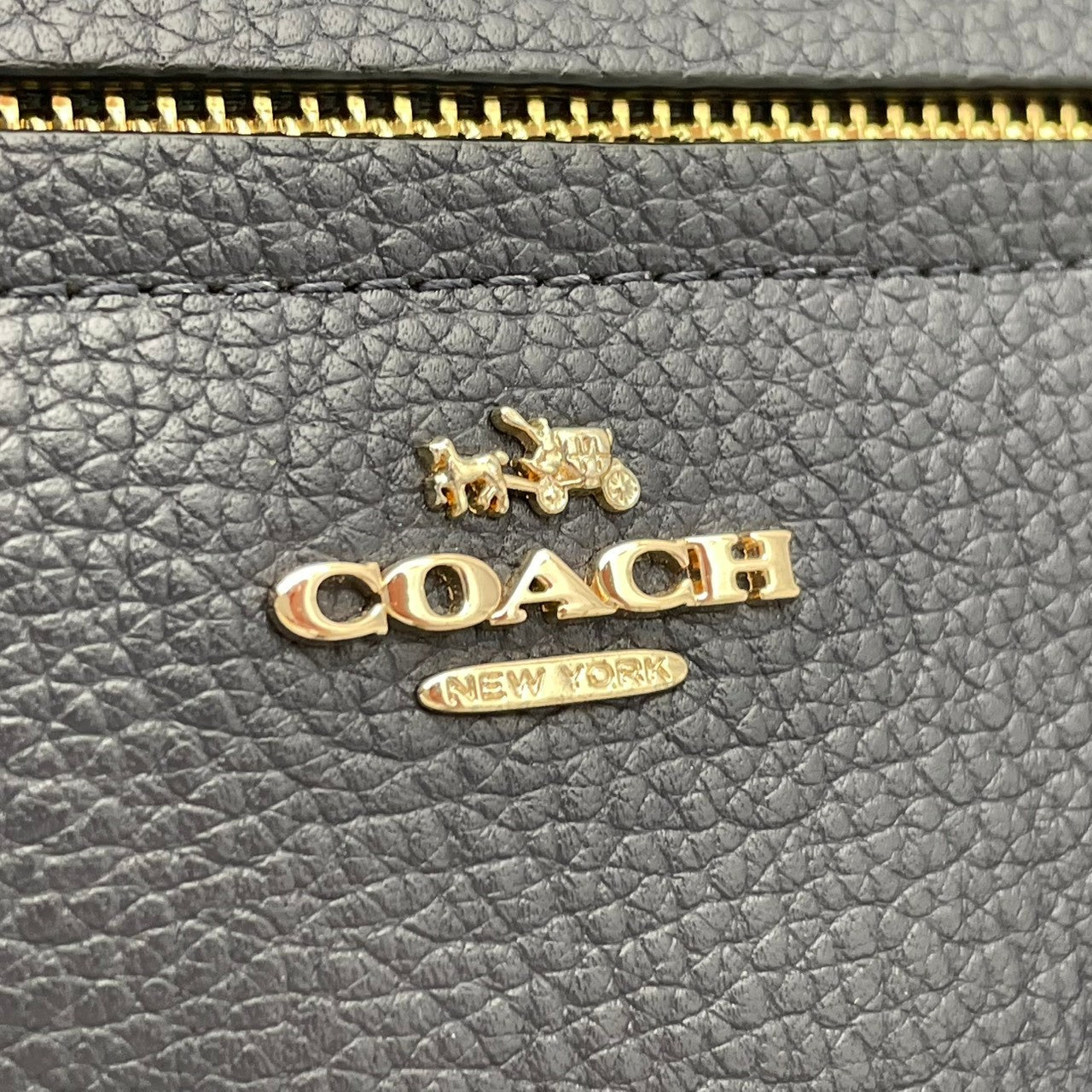 【美品】　COACH コーチ プレーリー サッチェル レザー 2WAY ハンドバッグ ショルダーバッグ ネイビー 紺色 ゴールド金具 エレガント クラシック デイリー 通勤 通学 レディース 女性 人気 定番 鞄 34340 S90
