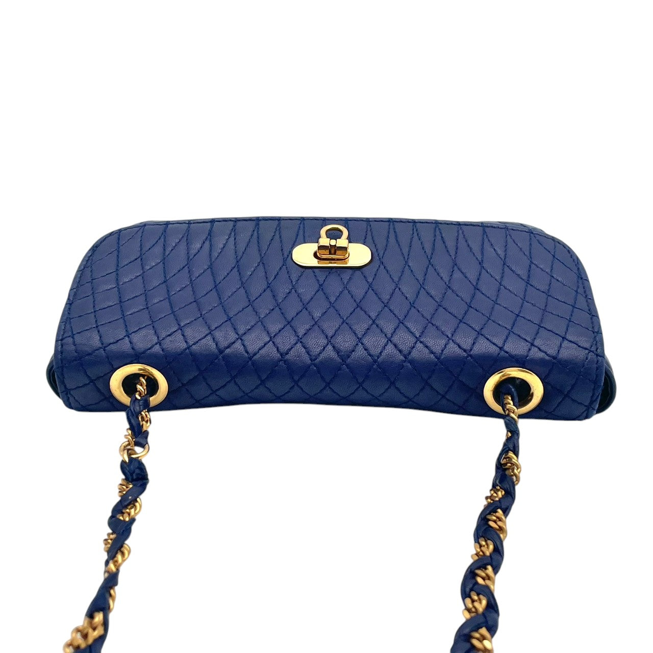 バリー バッグ BALLY ヴィンテージ キルティング レザー チェーンショルダーバッグ ポシェット 斜め掛け クロスボディ ネイビー 紺色 ゴールド金具 ロゴ エレガント クラシック レトロ レディース 女性 人気 定番 鞄 S66