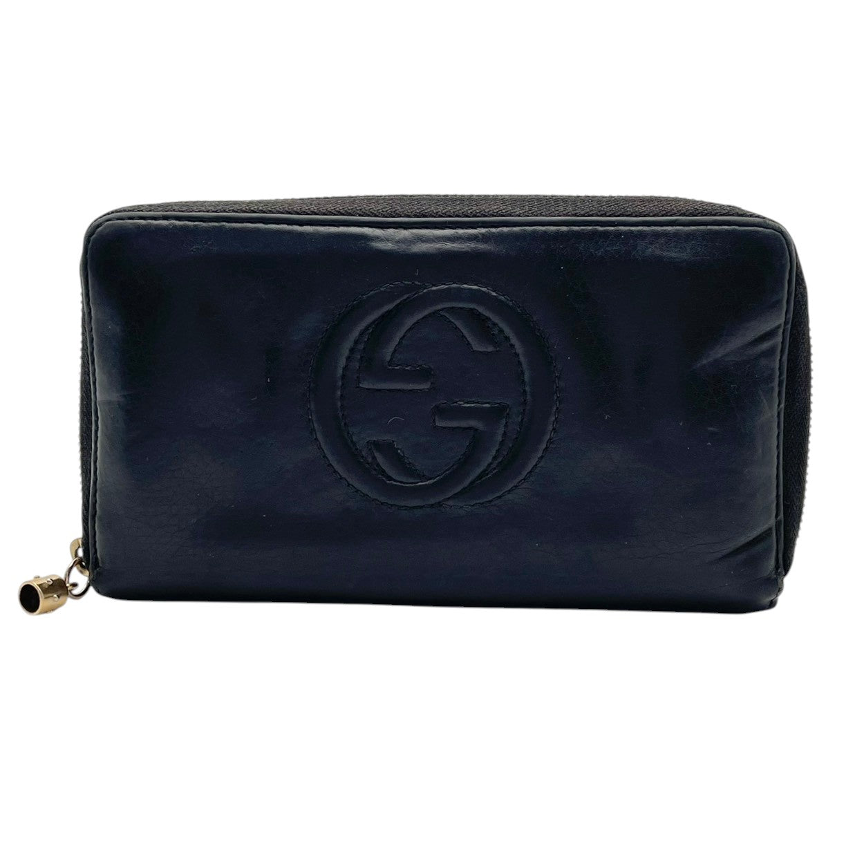 グッチ GUCCI ソーホー ラウンドファスナー長財布 ジップアラウンド ウォレット ロングウォレット 札入れ 小銭入れあり レザー 本革 ブラック 黒 ゴールド金具 GGロゴ インターロッキングG エレガント クラシック 定番 人気 レディース 女性 W5