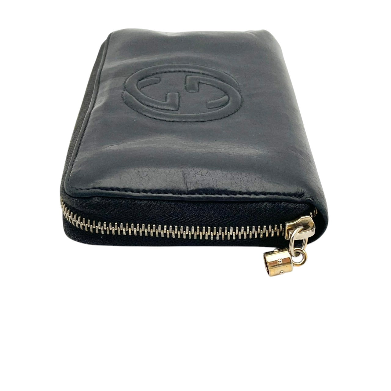 グッチ GUCCI ソーホー ラウンドファスナー長財布 ジップアラウンド ウォレット ロングウォレット 札入れ 小銭入れあり レザー 本革 ブラック 黒 ゴールド金具 GGロゴ インターロッキングG エレガント クラシック 定番 人気 レディース 女性 W5