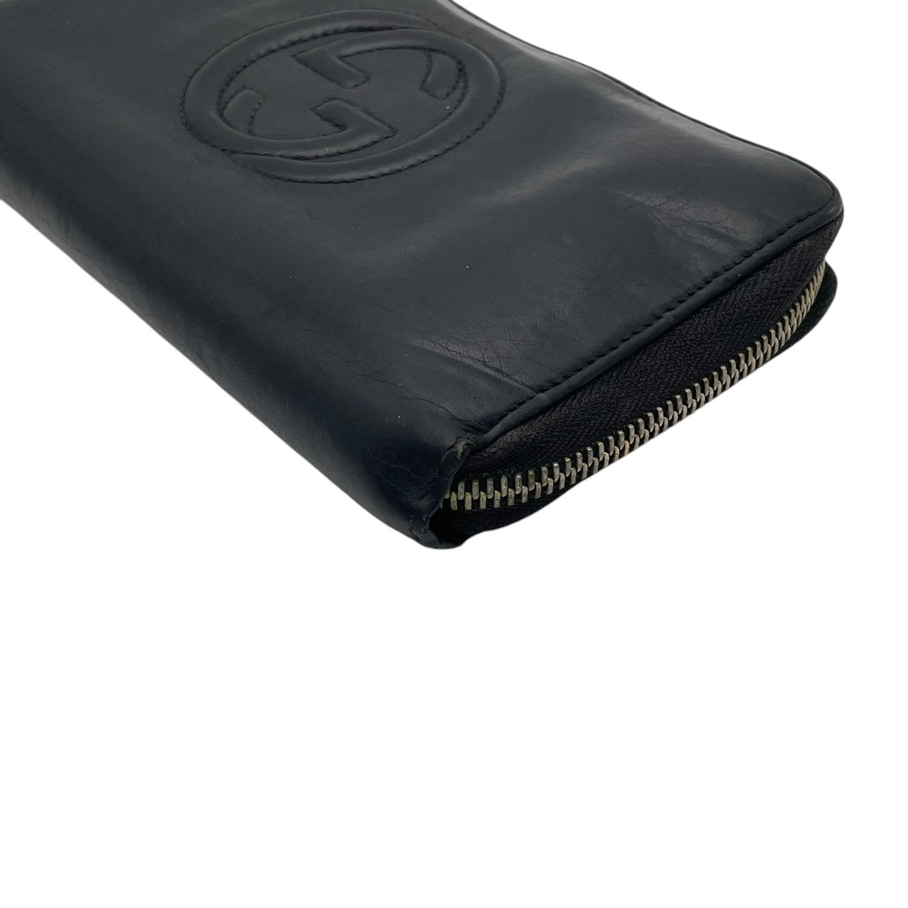 グッチ GUCCI ソーホー ラウンドファスナー長財布 ジップアラウンド ウォレット ロングウォレット 札入れ 小銭入れあり レザー 本革 ブラック 黒 ゴールド金具 GGロゴ インターロッキングG エレガント クラシック 定番 人気 レディース 女性 W5
