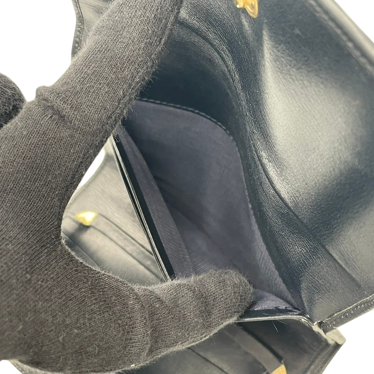 セリーヌ CELINE トリオンフ マカダム オールドセリーヌ ヴィンテージ 折り財布 財布 ミニ財布 レザー 本革 ブラック 黒 ゴールド金具 エレガント クラシック レトロ レディース 女性 人気 定番 W5