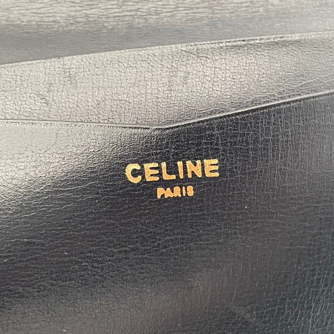 セリーヌ CELINE トリオンフ マカダム オールドセリーヌ ヴィンテージ 折り財布 財布 ミニ財布 レザー 本革 ブラック 黒 ゴールド金具 エレガント クラシック レトロ レディース 女性 人気 定番 W5