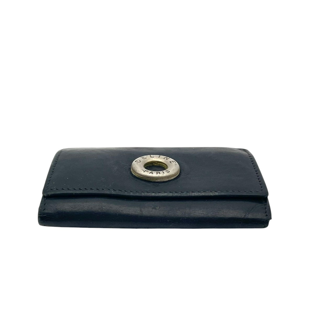セリーヌ CELINE サークルロゴ ヴィンテージ キーケース 6連キーケース 鍵入れ 小物入れ レザー 本革 ブラック 黒 シルバー金具 エレガント クラシック レトロ レディース 女性 人気 定番 W5