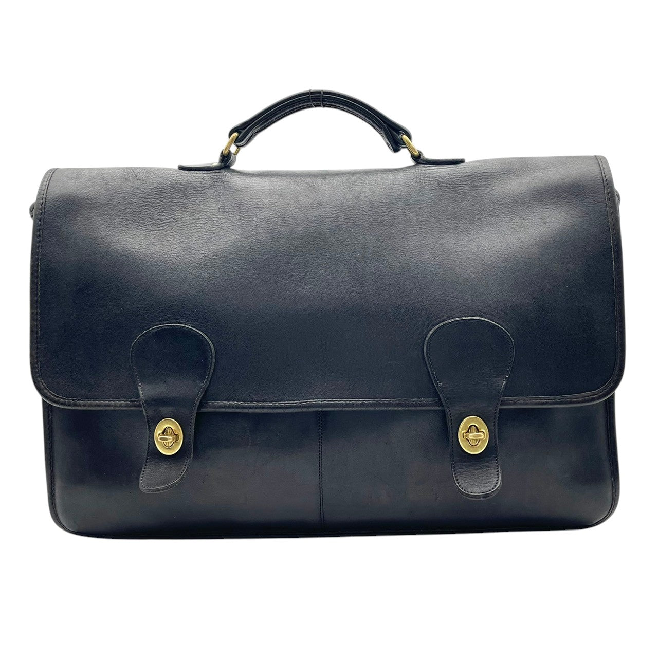 コーチ COACH オールドコーチ レザー ブリーフケース ビジネスバッグ 書類鞄 手提げ A4収納 本革 ブラック 黒 ゴールド金具 ヴィンテージ クラシック 通勤 メンズ レディース 0356-017 S66