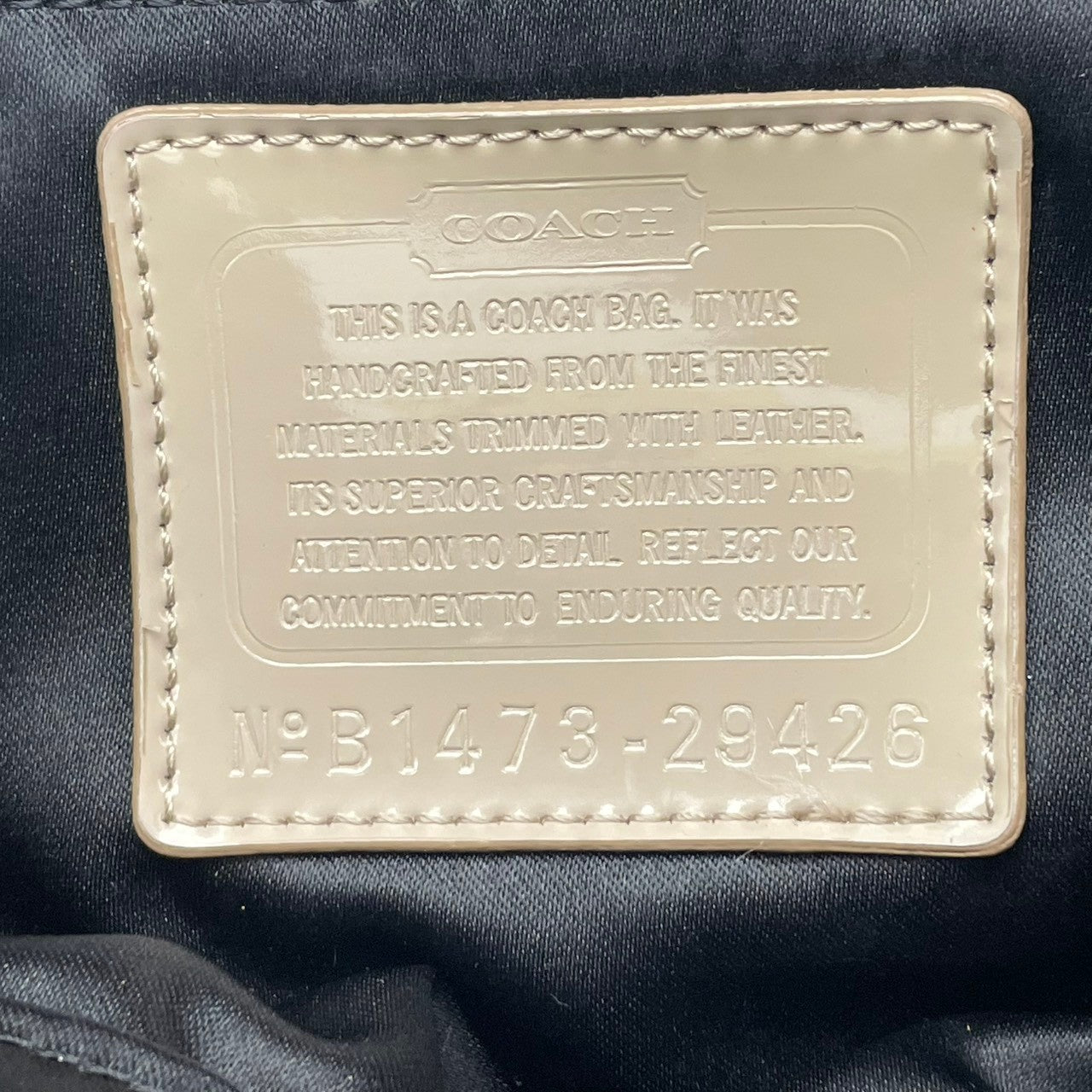 コーチ COACH シグネチャー キャンバス レザー トートバッグ ハンドバッグ 肩掛け A4収納 ベージュ ネイビー 紺色 シルバー金具 エレガント カジュアル デイリー 通勤 通学 レディース 女性 人気 定番 29426 S68