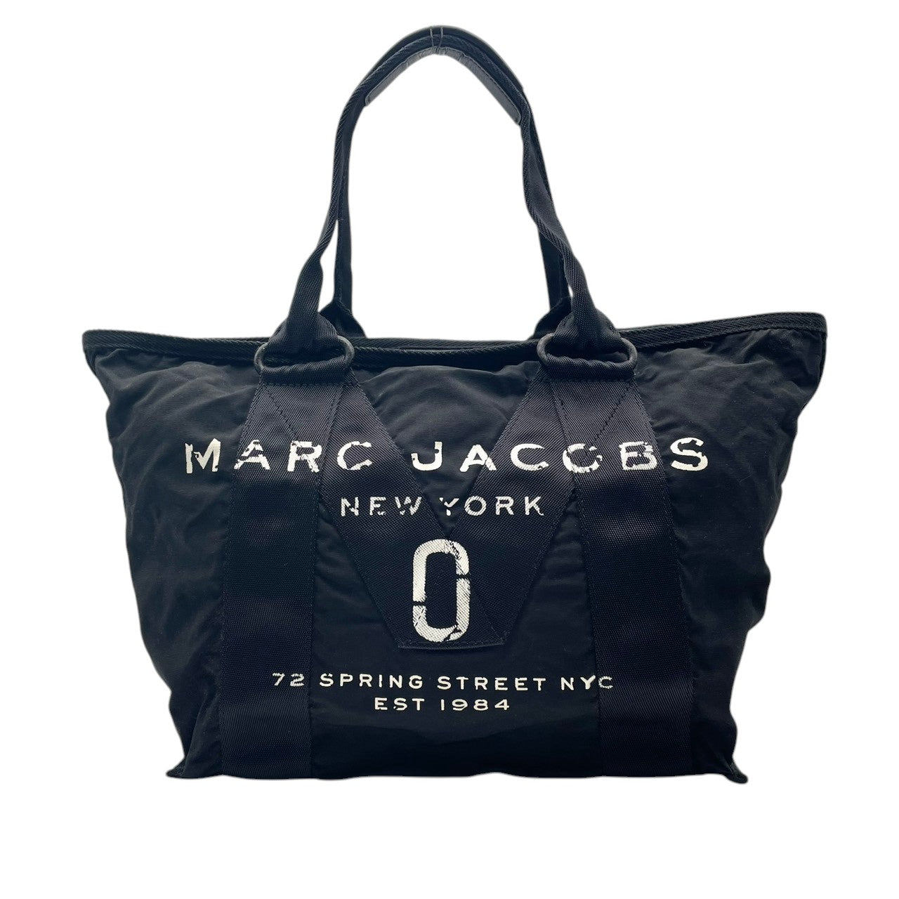 マークジェイコブス New Logo Tote ニュー ロゴ トート トートバッグ ハンドバッグ 手提げ A4収納 ナイロン ブラック 黒 ロゴプリント カジュアル デイリー 通勤 通学 レディース メンズ 人気 S3