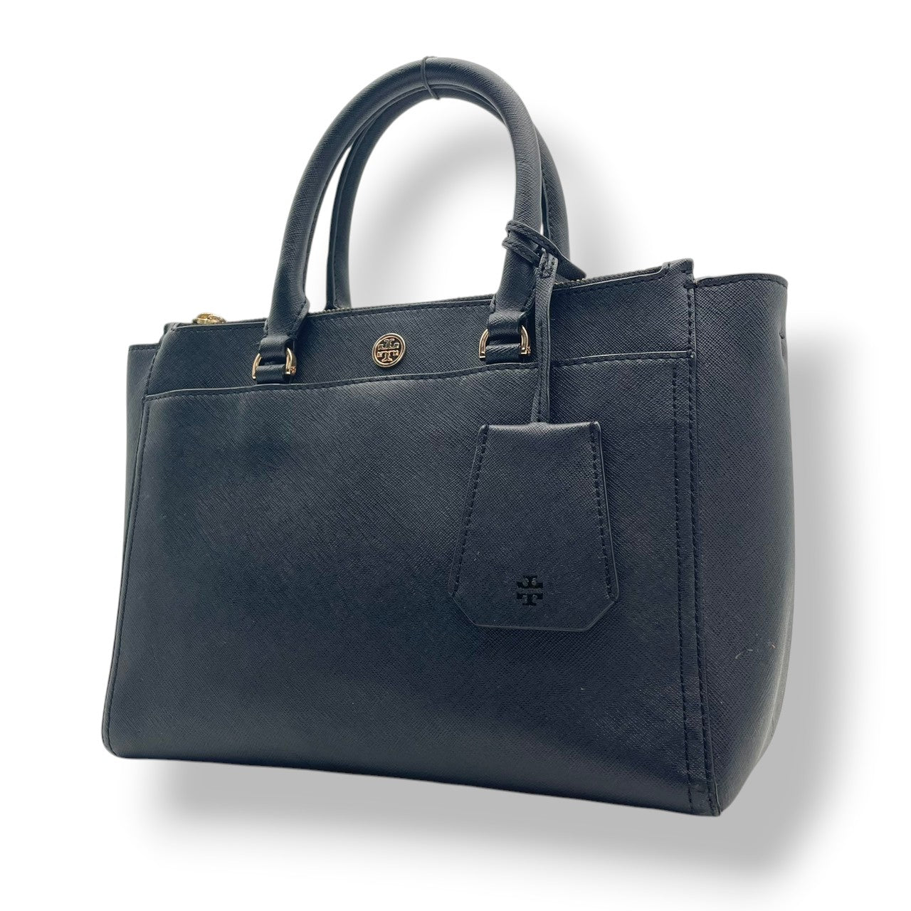 トリーバーチ TORY BURCH ロビンソン スモール ダブルジップ トートバッグ ハンドバッグ ショルダーバッグ 2WAY レザー 本革 ブラック 黒 ゴールド金具 エレガント 通勤 通学 レディース 人気 S3