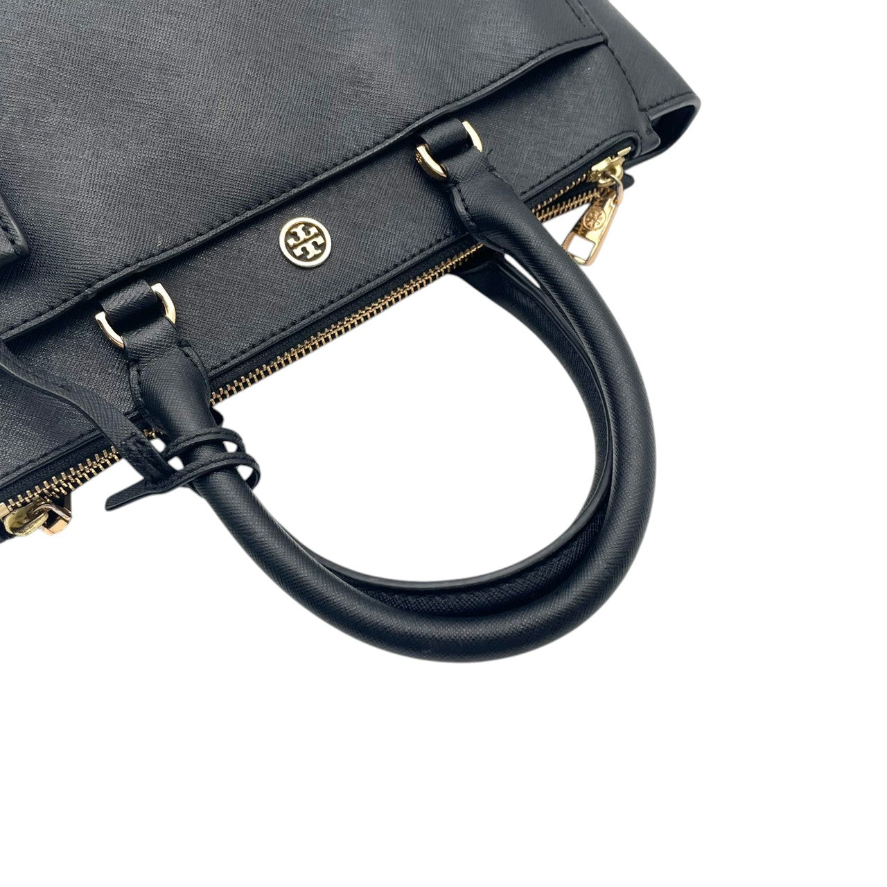 トリーバーチ TORY BURCH ロビンソン スモール ダブルジップ トートバッグ ハンドバッグ ショルダーバッグ 2WAY レザー 本革 ブラック 黒 ゴールド金具 エレガント 通勤 通学 レディース 人気 S3