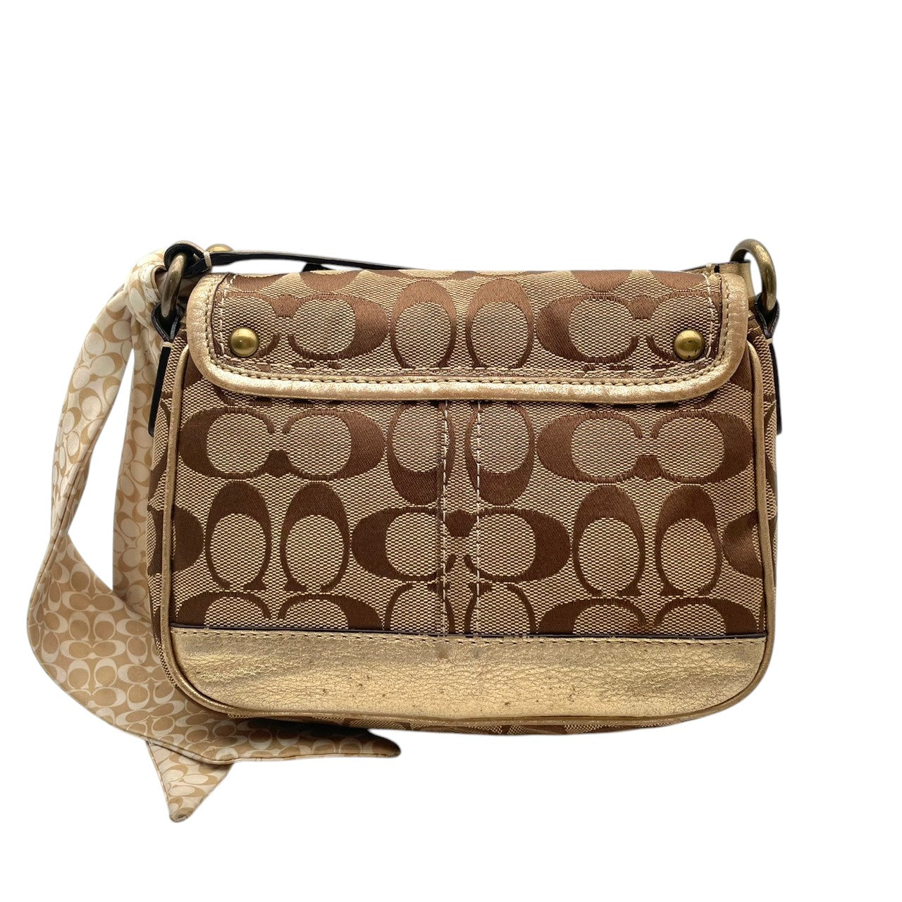 コーチ COACH シグネチャー ターンロック キャンバス レザー ショルダーバッグ 斜め掛け ベージュ ゴールド金具 エレガント カジュアル デイリー お出かけ レディース 女性 人気 定番 10566S S3