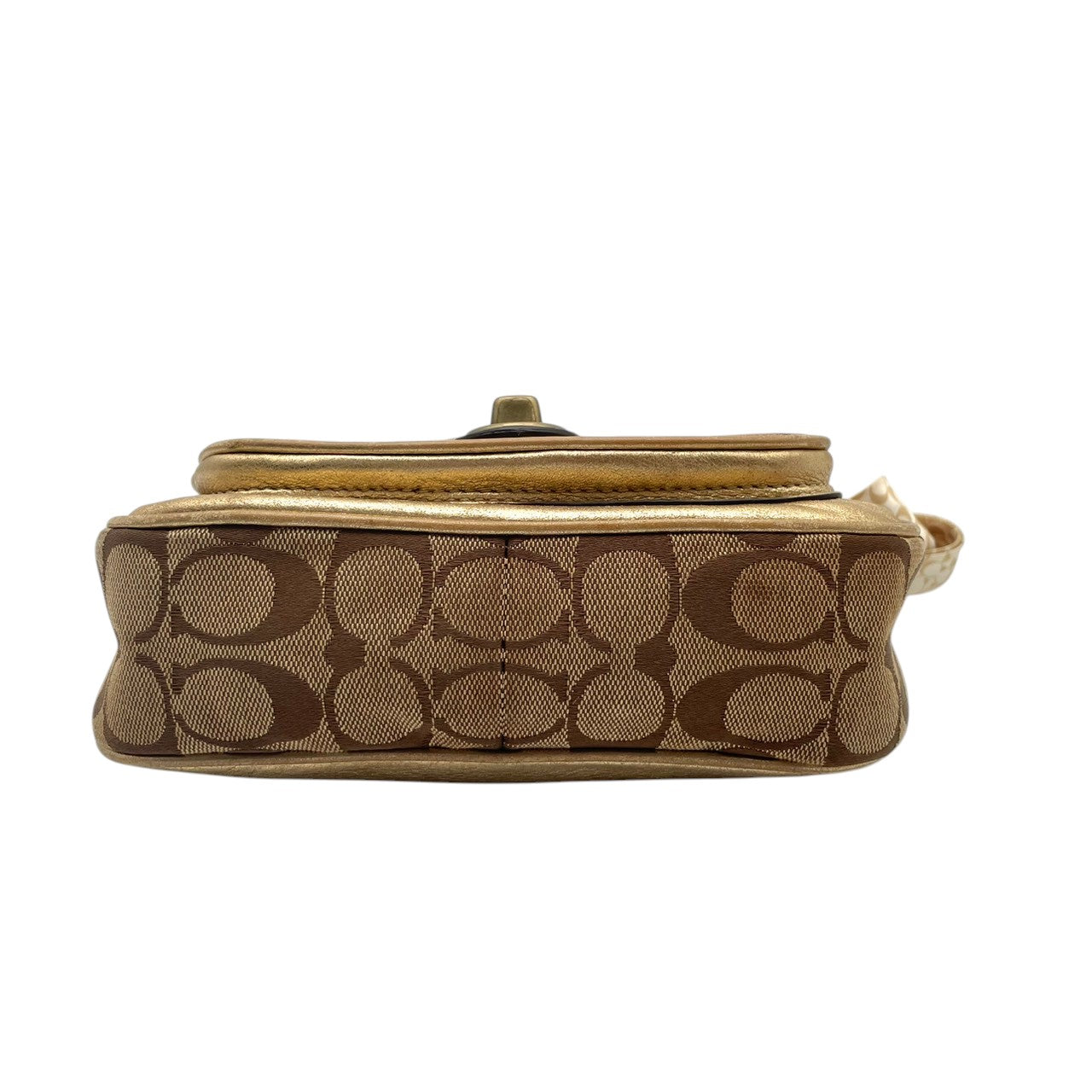 コーチ COACH シグネチャー ターンロック キャンバス レザー ショルダーバッグ 斜め掛け ベージュ ゴールド金具 エレガント カジュアル デイリー お出かけ レディース 女性 人気 定番 10566S S3