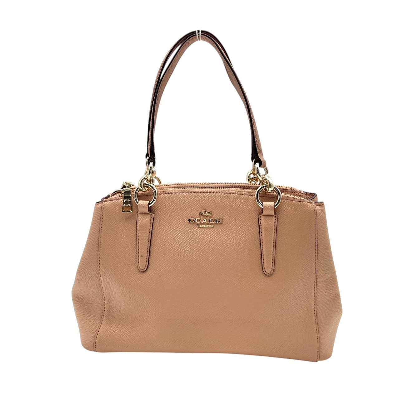 コーチ COACH クロスグレイン レザー ミニ クリスティ キャリーオール ハンドバッグ ショルダーバッグ 2WAY 斜め掛け ライトピンク ピンク ゴールド金具 エレガント カジュアル お出かけ デイリー レディース 女性 人気 定番 F57523 S3