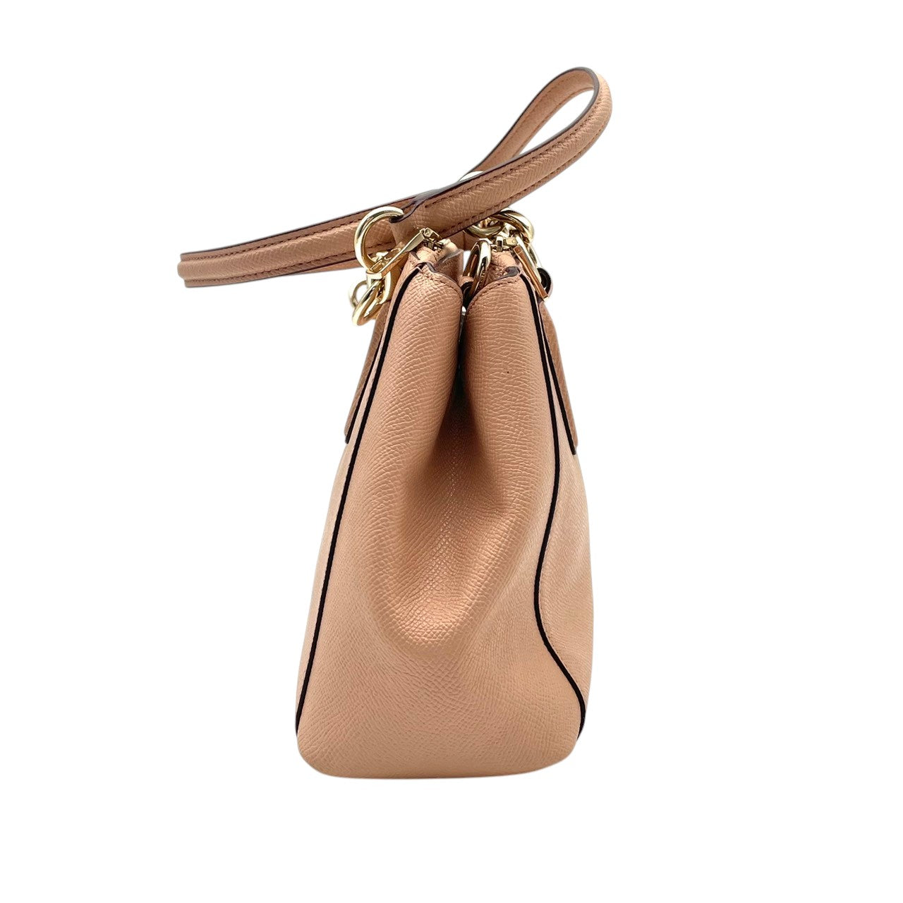 コーチ COACH クロスグレイン レザー ミニ クリスティ キャリーオール ハンドバッグ ショルダーバッグ 2WAY 斜め掛け ライトピンク ピンク ゴールド金具 エレガント カジュアル お出かけ デイリー レディース 女性 人気 定番 F57523 S3