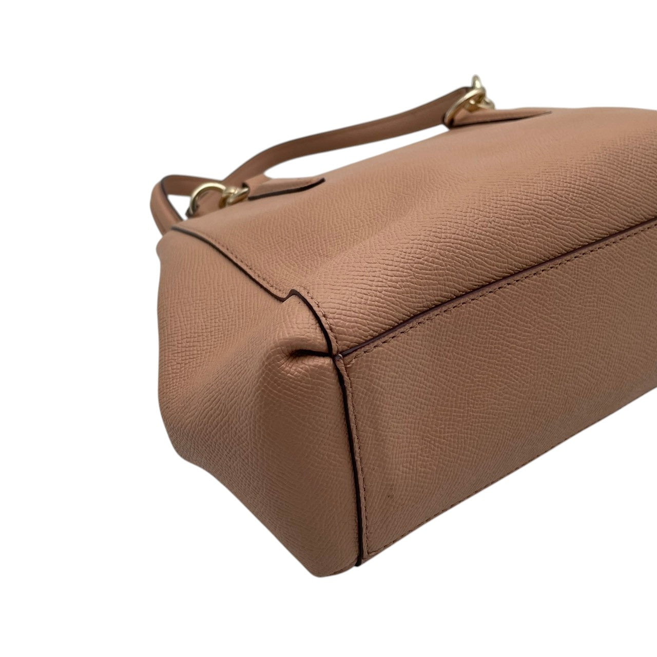 コーチ COACH クロスグレイン レザー ミニ クリスティ キャリーオール ハンドバッグ ショルダーバッグ 2WAY 斜め掛け ライトピンク ピンク ゴールド金具 エレガント カジュアル お出かけ デイリー レディース 女性 人気 定番 F57523 S3