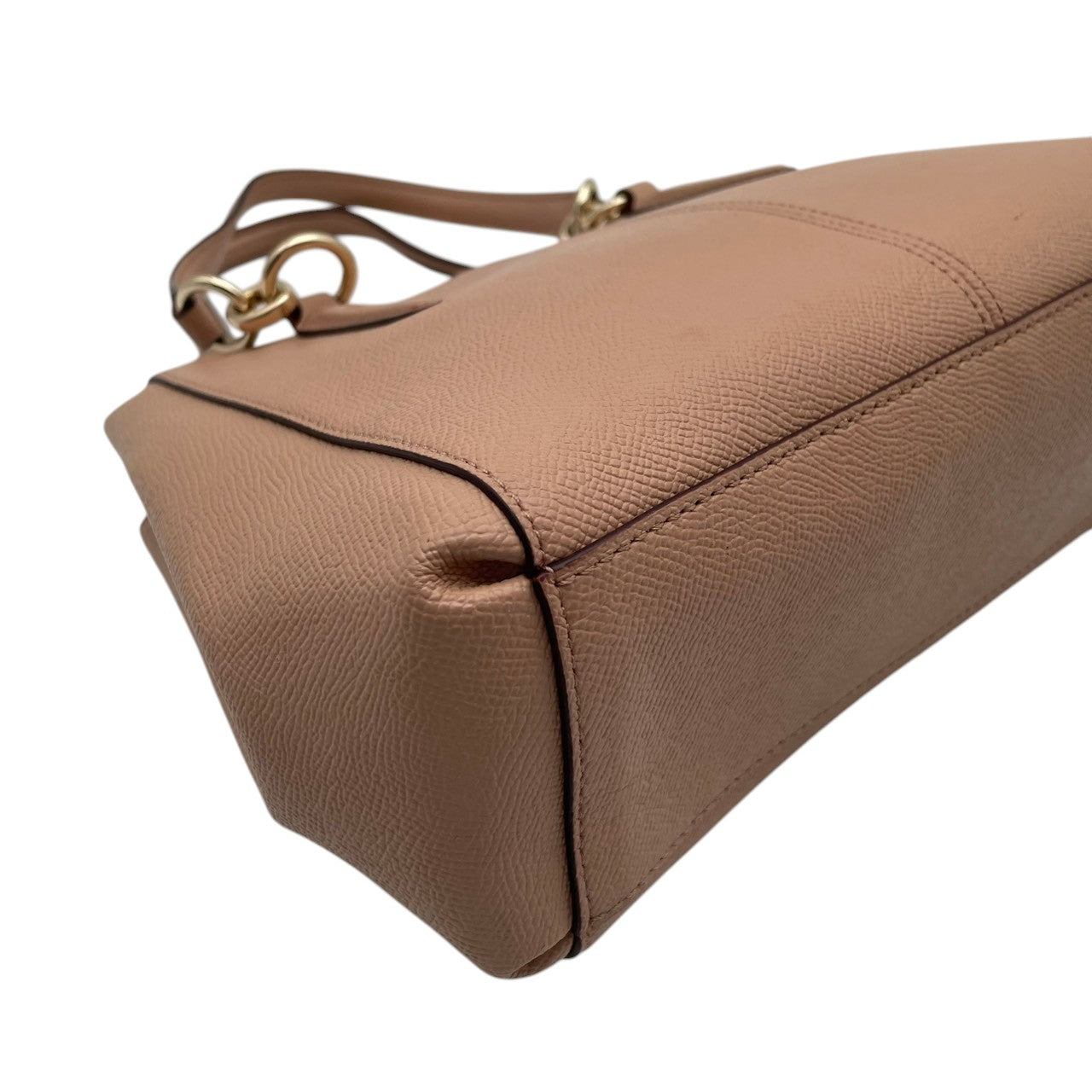 コーチ COACH クロスグレイン レザー ミニ クリスティ キャリーオール ハンドバッグ ショルダーバッグ 2WAY 斜め掛け ライトピンク ピンク ゴールド金具 エレガント カジュアル お出かけ デイリー レディース 女性 人気 定番 F57523 S3