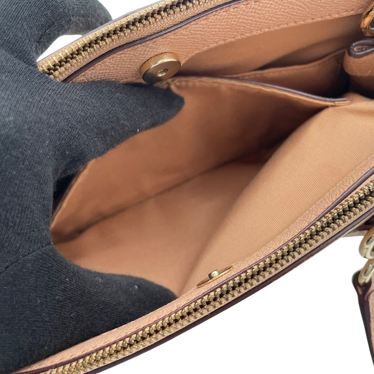 コーチ COACH クロスグレイン レザー ミニ クリスティ キャリーオール ハンドバッグ ショルダーバッグ 2WAY 斜め掛け ライトピンク ピンク ゴールド金具 エレガント カジュアル お出かけ デイリー レディース 女性 人気 定番 F57523 S3