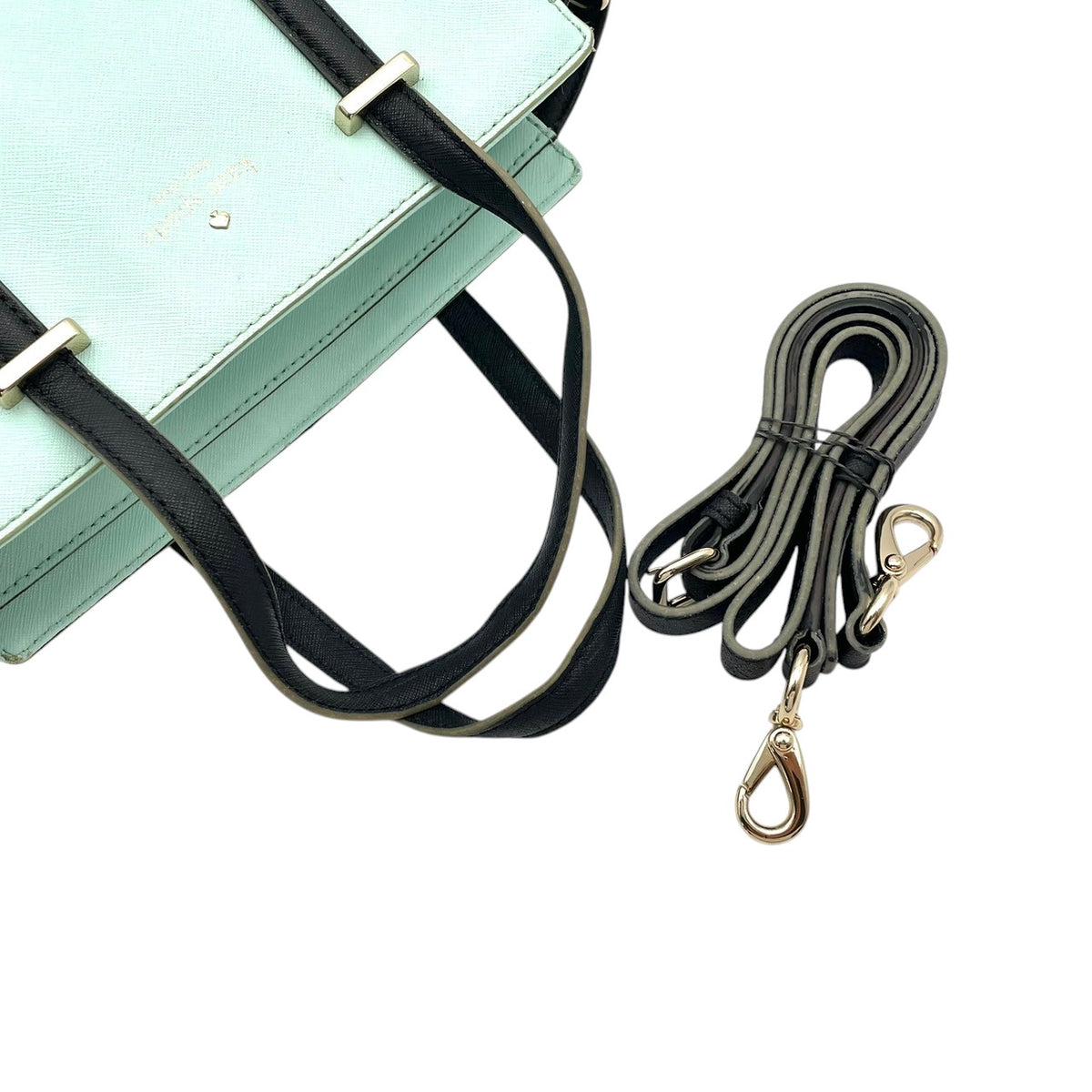 ケイトスペード kate spade SMALL HAYDEN スモール ヘイデン ハンドバッグ ショルダーバッグ 2WAY 斜め掛け サフィアーノレザー 本革 ミントグリーン ブラック 黒 ゴールド金具 エレガント デイリー レディース 人気 定番 S88
