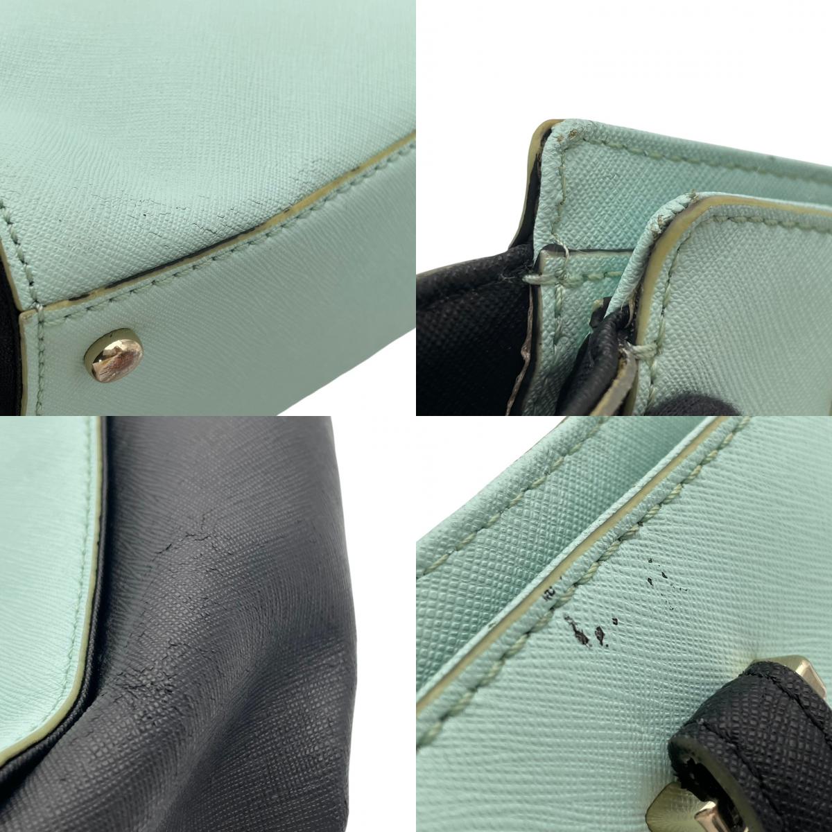 ケイトスペード kate spade SMALL HAYDEN スモール ヘイデン ハンドバッグ ショルダーバッグ 2WAY 斜め掛け サフィアーノレザー 本革 ミントグリーン ブラック 黒 ゴールド金具 エレガント デイリー レディース 人気 定番 S88