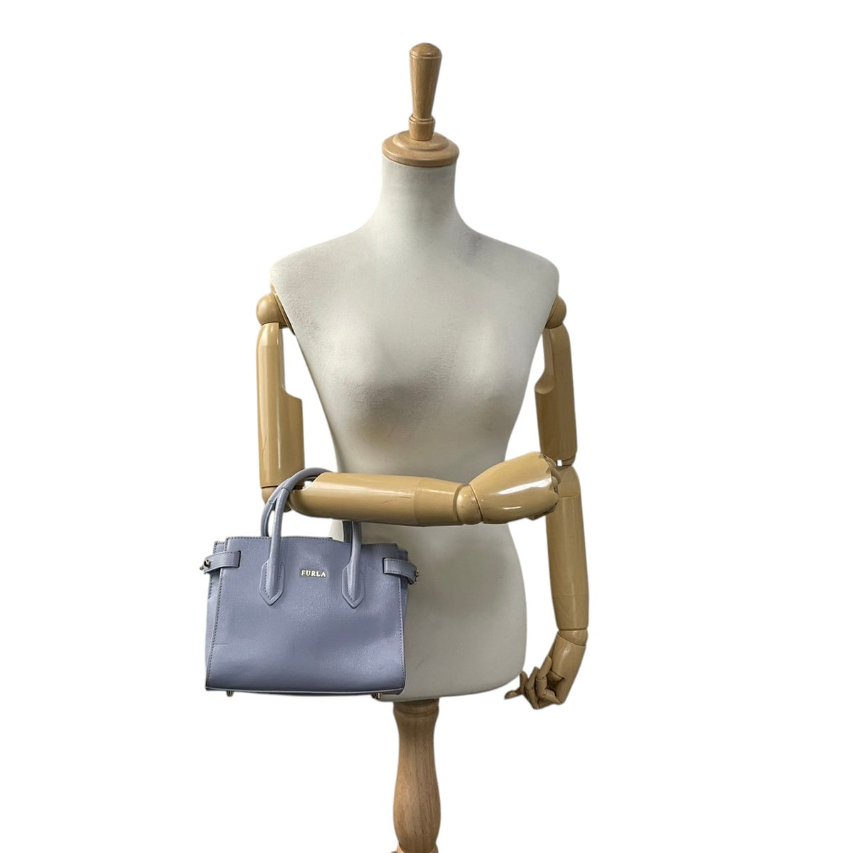 フルラ FURLA PIN ピン ミニ トートバッグ ハンドバッグ ショルダーバッグ 2WAY 斜め掛け サフィアーノレザー 本革 ライトブルー 水色 ゴールド金具 エレガント カジュアル デイリー お出かけ レディース 人気 定番 S88