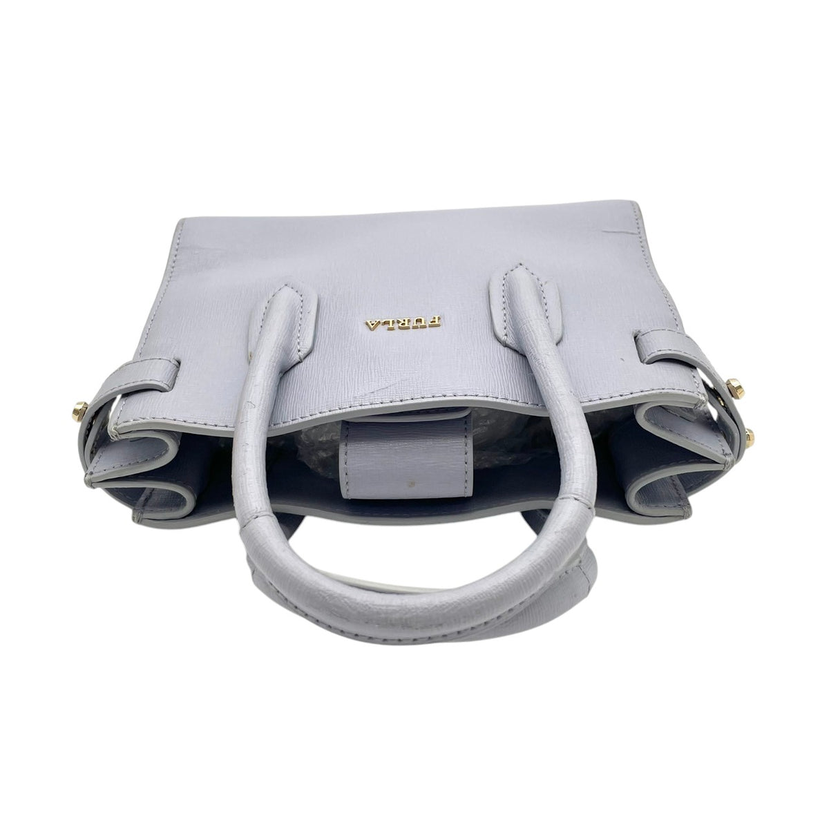 フルラ FURLA PIN ピン ミニ トートバッグ ハンドバッグ ショルダーバッグ 2WAY 斜め掛け サフィアーノレザー 本革 ライトブルー 水色 ゴールド金具 エレガント カジュアル デイリー お出かけ レディース 人気 定番 S88