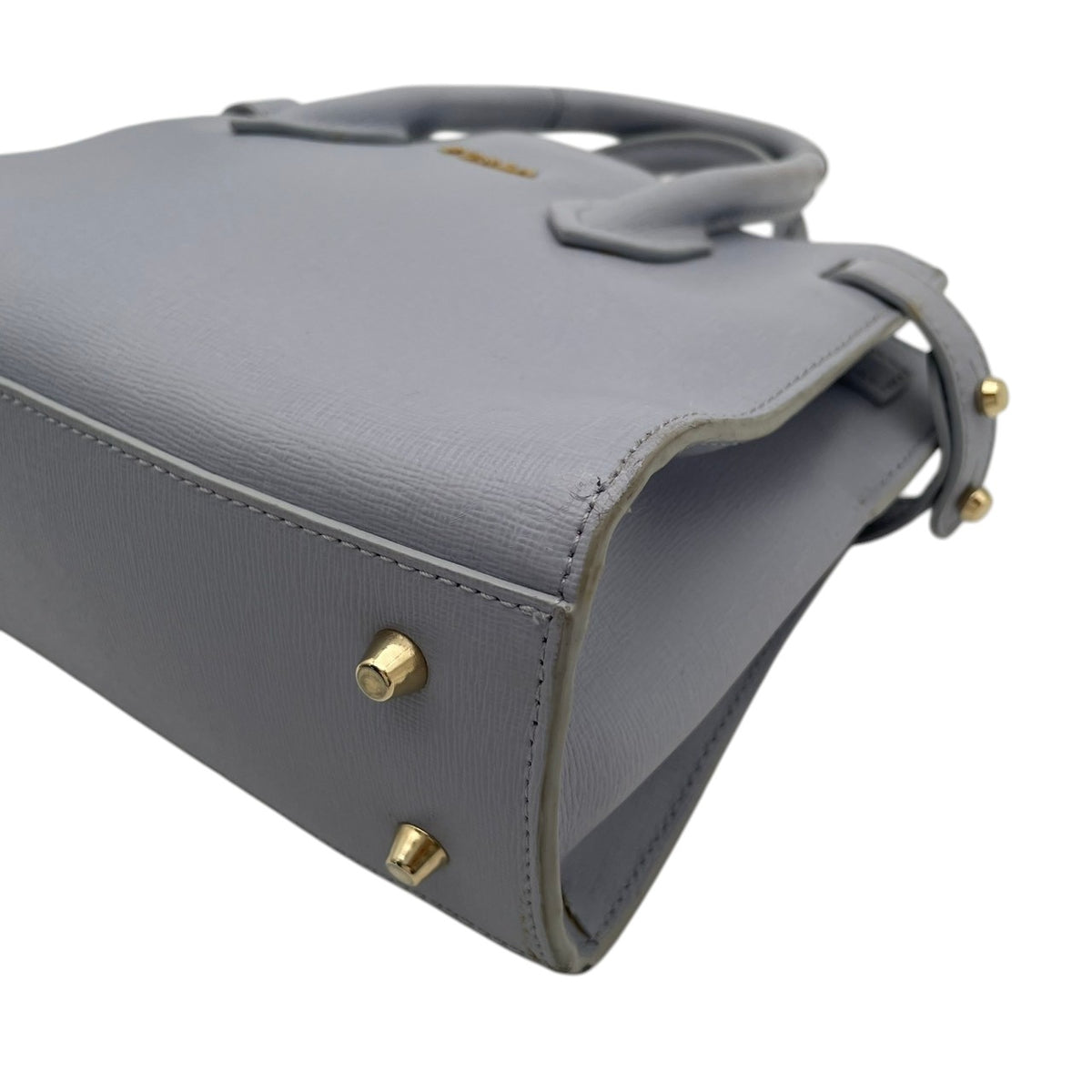 フルラ FURLA PIN ピン ミニ トートバッグ ハンドバッグ ショルダーバッグ 2WAY 斜め掛け サフィアーノレザー 本革 ライトブルー 水色 ゴールド金具 エレガント カジュアル デイリー お出かけ レディース 人気 定番 S88