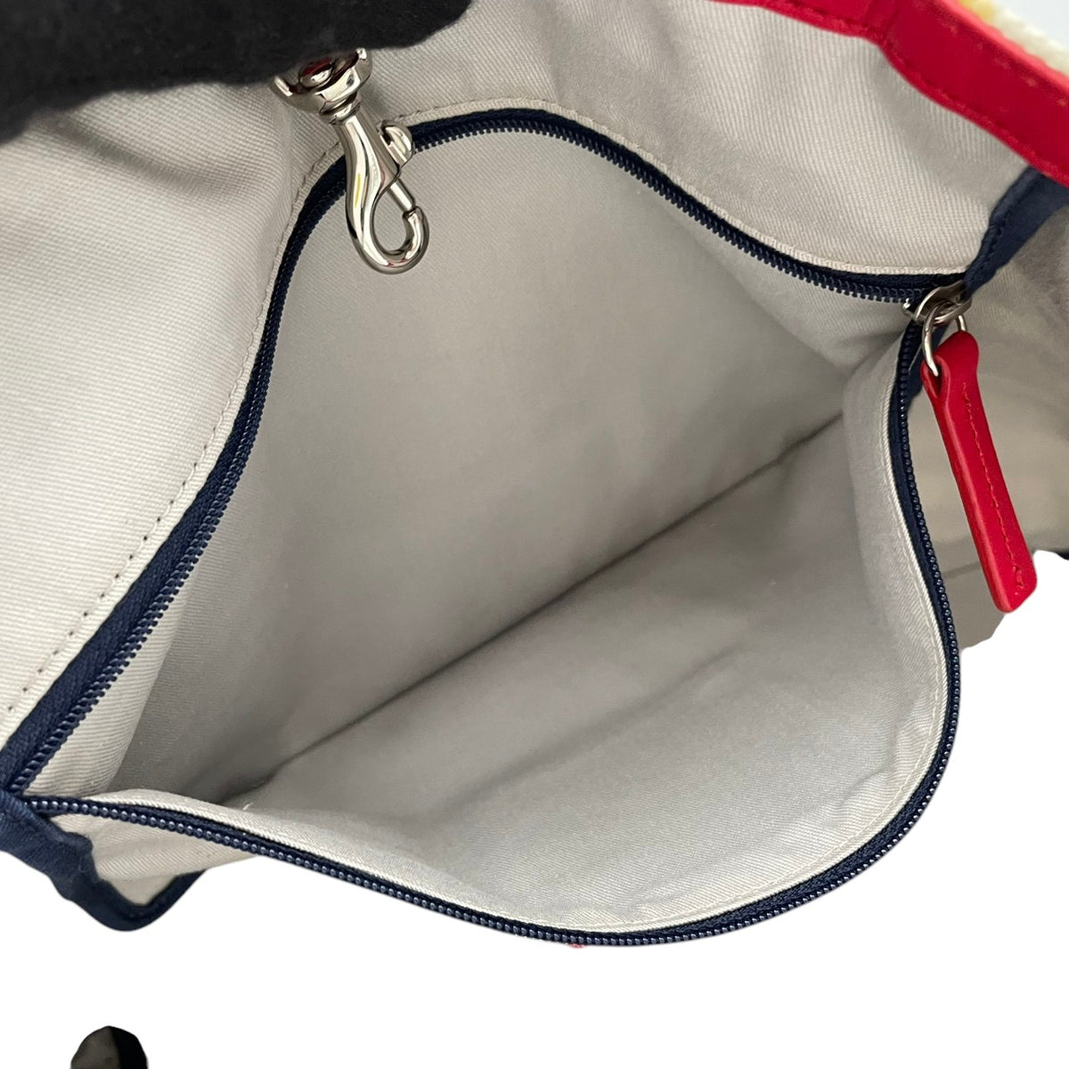 コーチ COACH セントジェームス SAINT JAMES レガシー ウィークエンド コラボ トートバッグ ショルダーバッグ 肩掛け A4収納 大容量 ボーダー キャンバス レザー アイボリー ネイビー 紺 赤ロゴ 23478 S94
