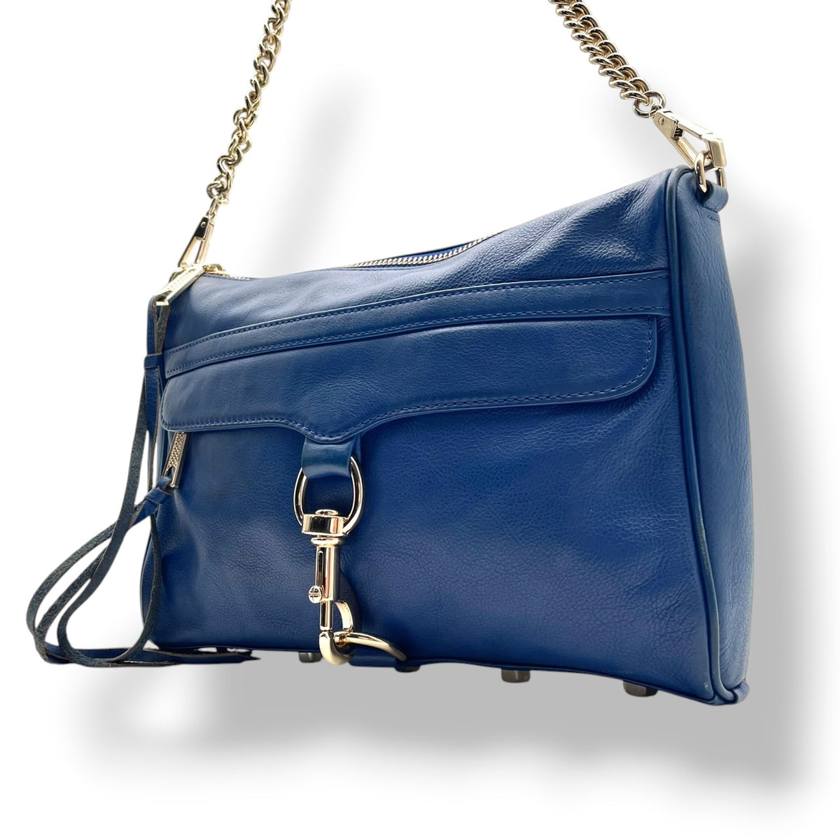 レベッカミンコフ REBECCA MINKOFF M.A.C. Morning After Clutch ショルダーバッグ クラッチバッグ 2WAY レザー 本革 ブルー 青 ゴールド金具 チェーン ストラップ フラップモチーフ エレガント カジュアル S35