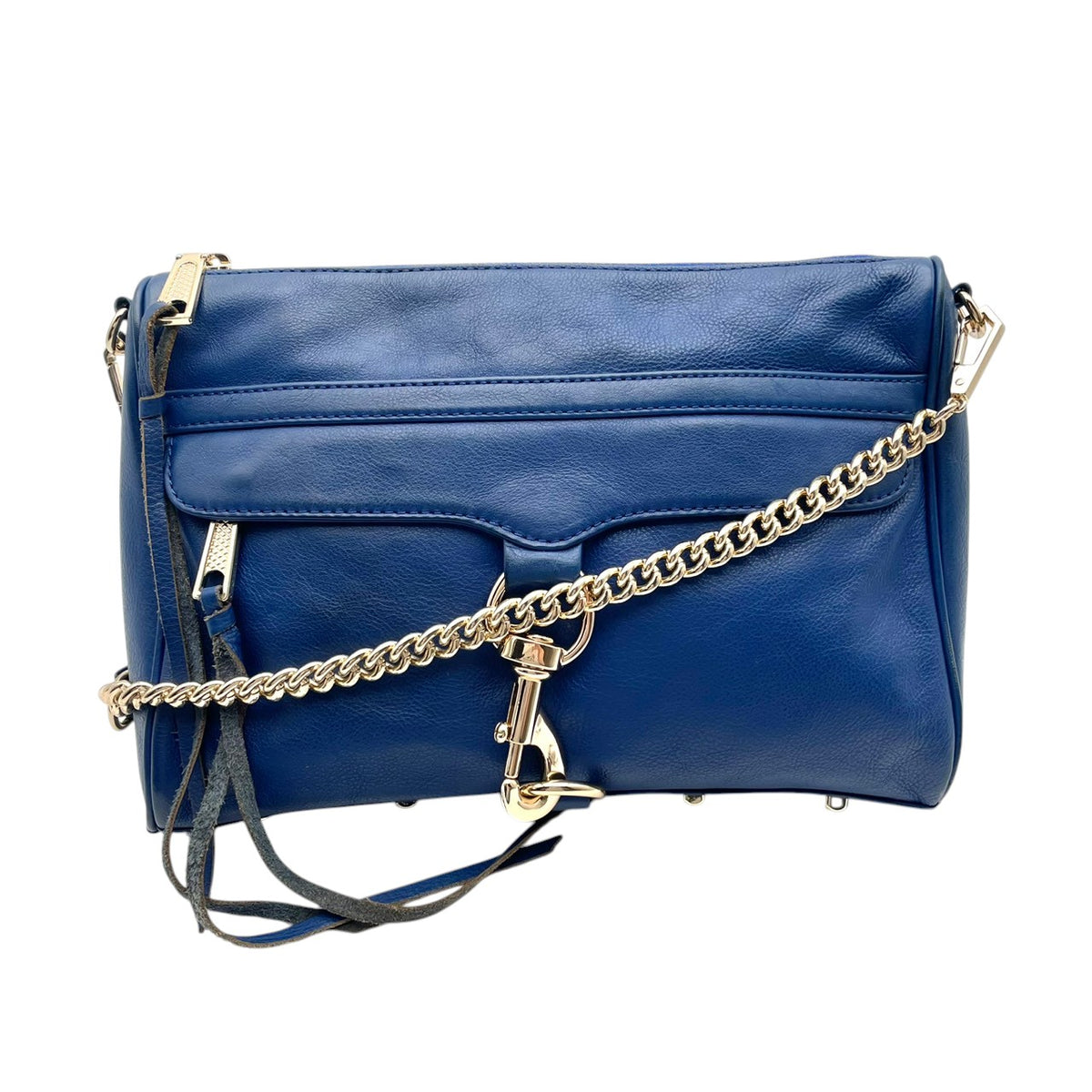 レベッカミンコフ REBECCA MINKOFF M.A.C. Morning After Clutch ショルダーバッグ クラッチバッグ 2WAY レザー 本革 ブルー 青 ゴールド金具 チェーン ストラップ フラップモチーフ エレガント カジュアル S35