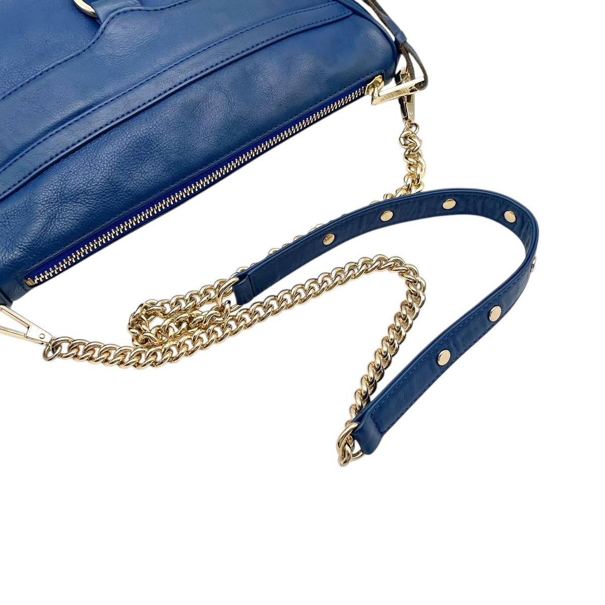 レベッカミンコフ REBECCA MINKOFF M.A.C. Morning After Clutch ショルダーバッグ クラッチバッグ 2WAY レザー 本革 ブルー 青 ゴールド金具 チェーン ストラップ フラップモチーフ エレガント カジュアル S35